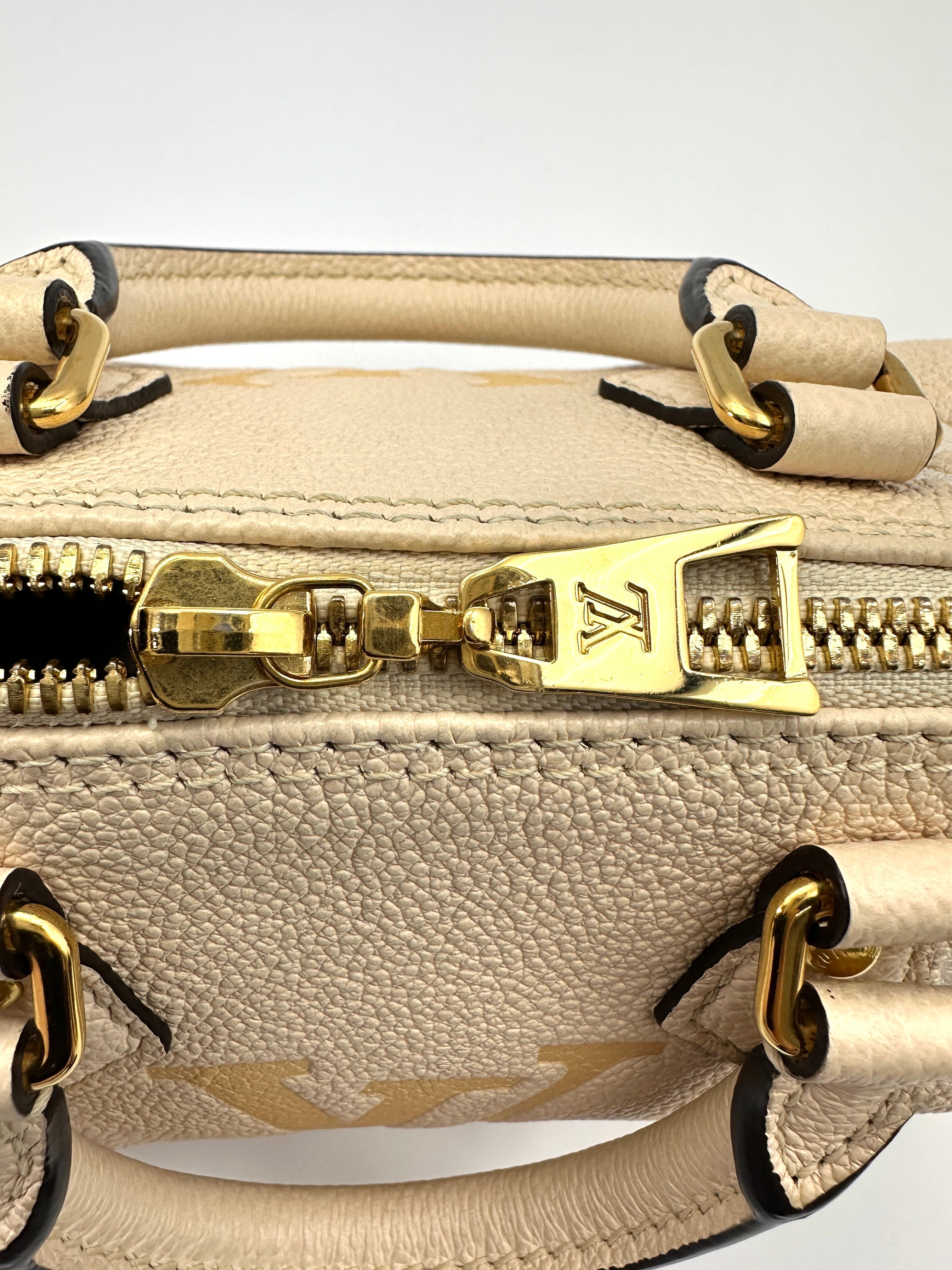 Louis Vuitton Papillon BB Beige Monogram Empreinte Leather Handle Bag With Pouch LV2206