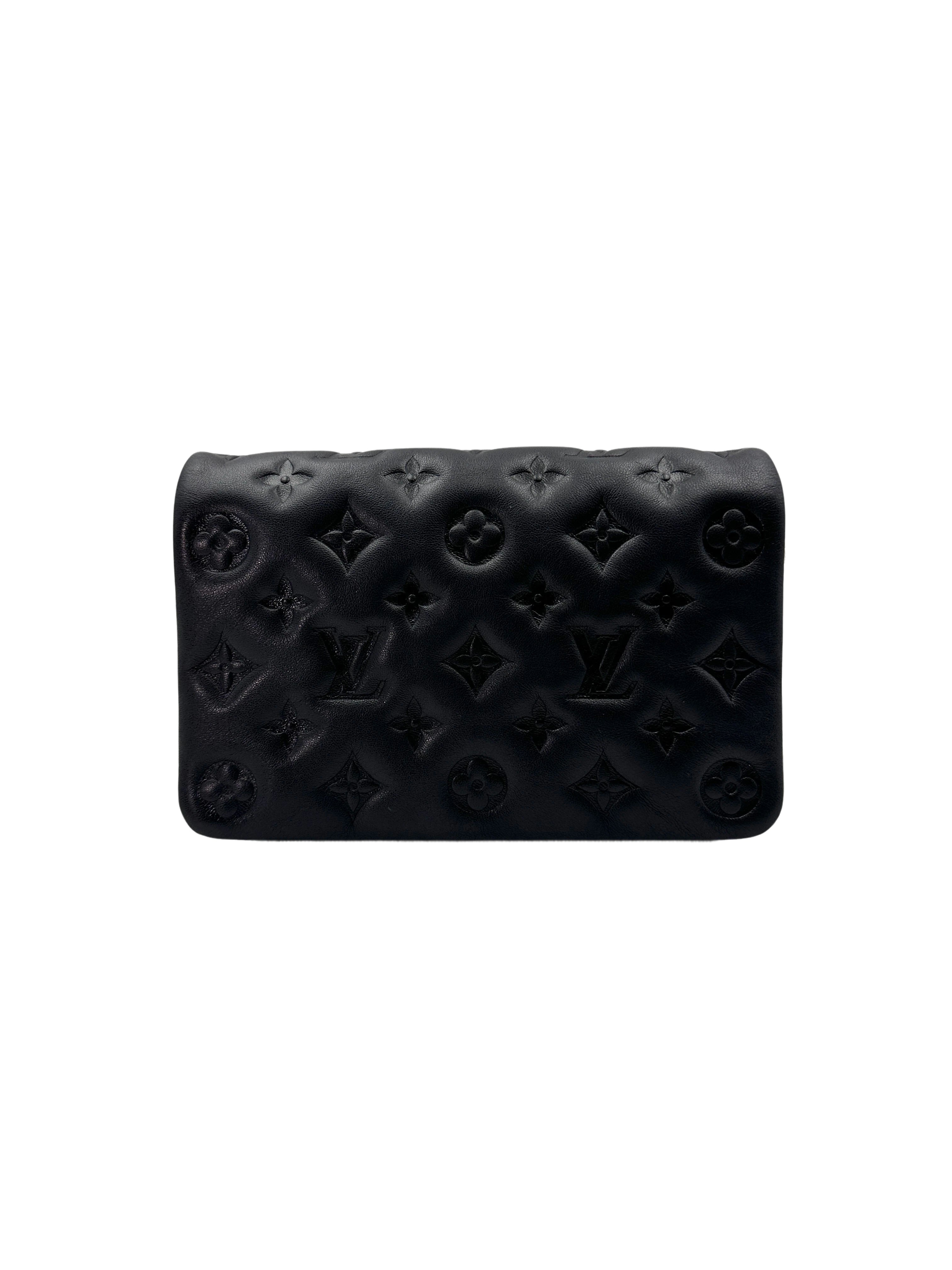 Louis Vuitton Coussin Black Monogram Embossed Leather Shoulder Bag IRIS081