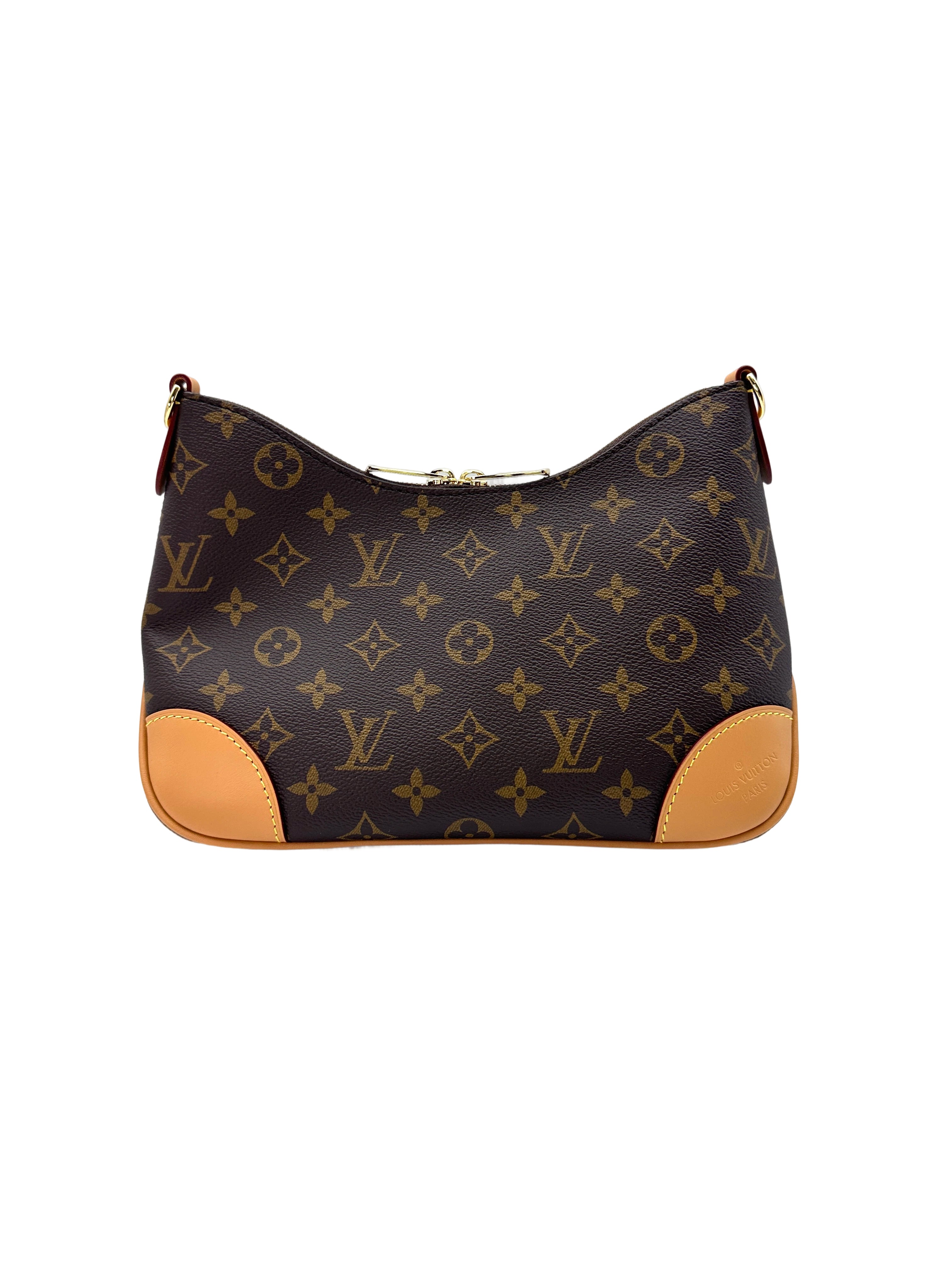 Louis Vuitton Bunlogne Monogram Canvas Shoulder Bag With Brown Cowhide Leather Trim LVD260413