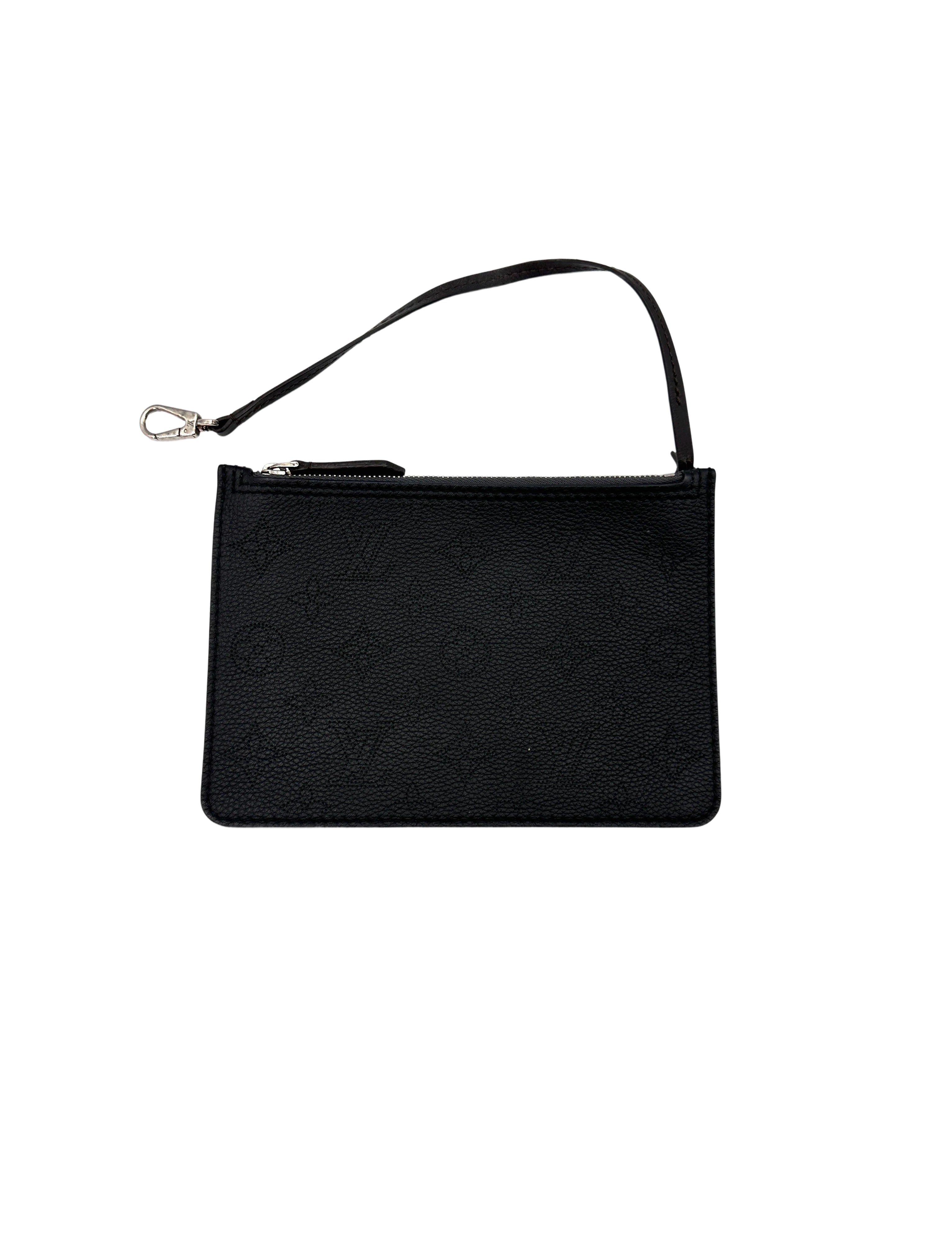 Louis Vuitton Girolata Mahina Black Monogram Perforated Leather Bucket Bag With Pouch IRIS084