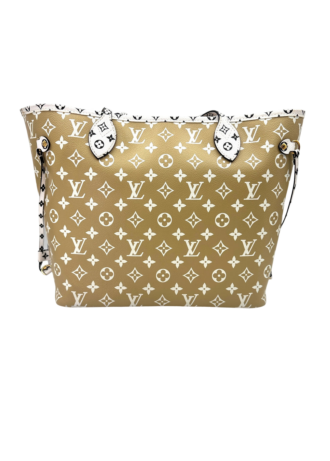Louis Vuitton Summer 2019 Neverfull MM Green/White Giant Monogram Leather Handle Bag With Pouch LV2202
