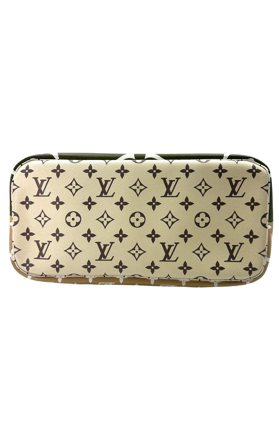 Louis Vuitton Summer 2019 Neverfull MM Green/White Giant Monogram Leather Handle Bag With Pouch LV2202
