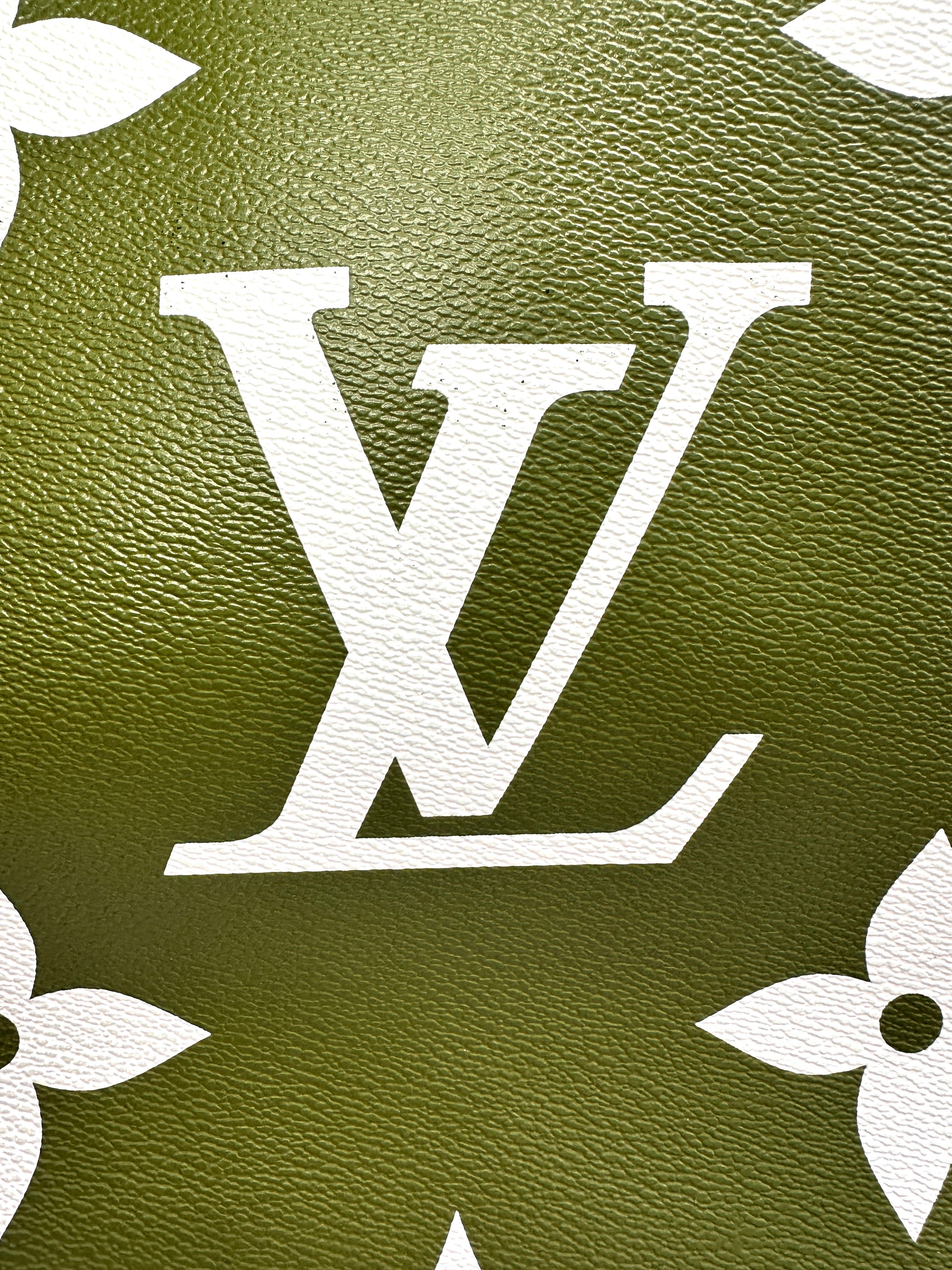 Louis Vuitton Summer 2019 Neverfull MM Green/White Giant Monogram Leather Handle Bag With Pouch LV2202