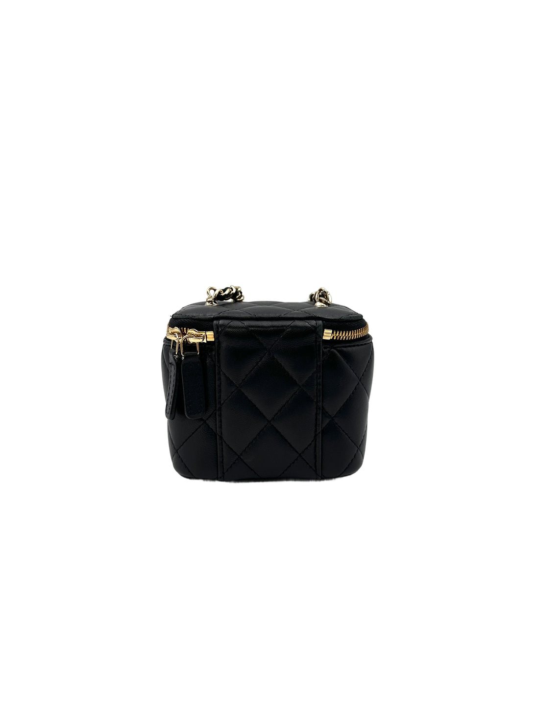 Chanel Black Quilted Lambskin Vanity Case With Enamel Coco Ball(J8***J5) CC1571