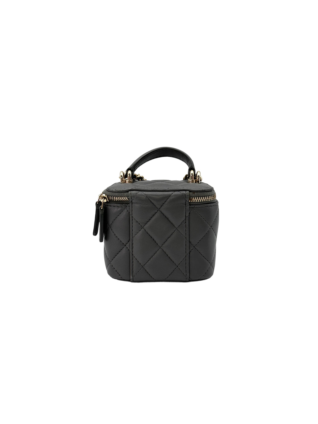 Chanel Grey Quilted Lambskin Top Handle Vanity Case(EG***42) CC1570