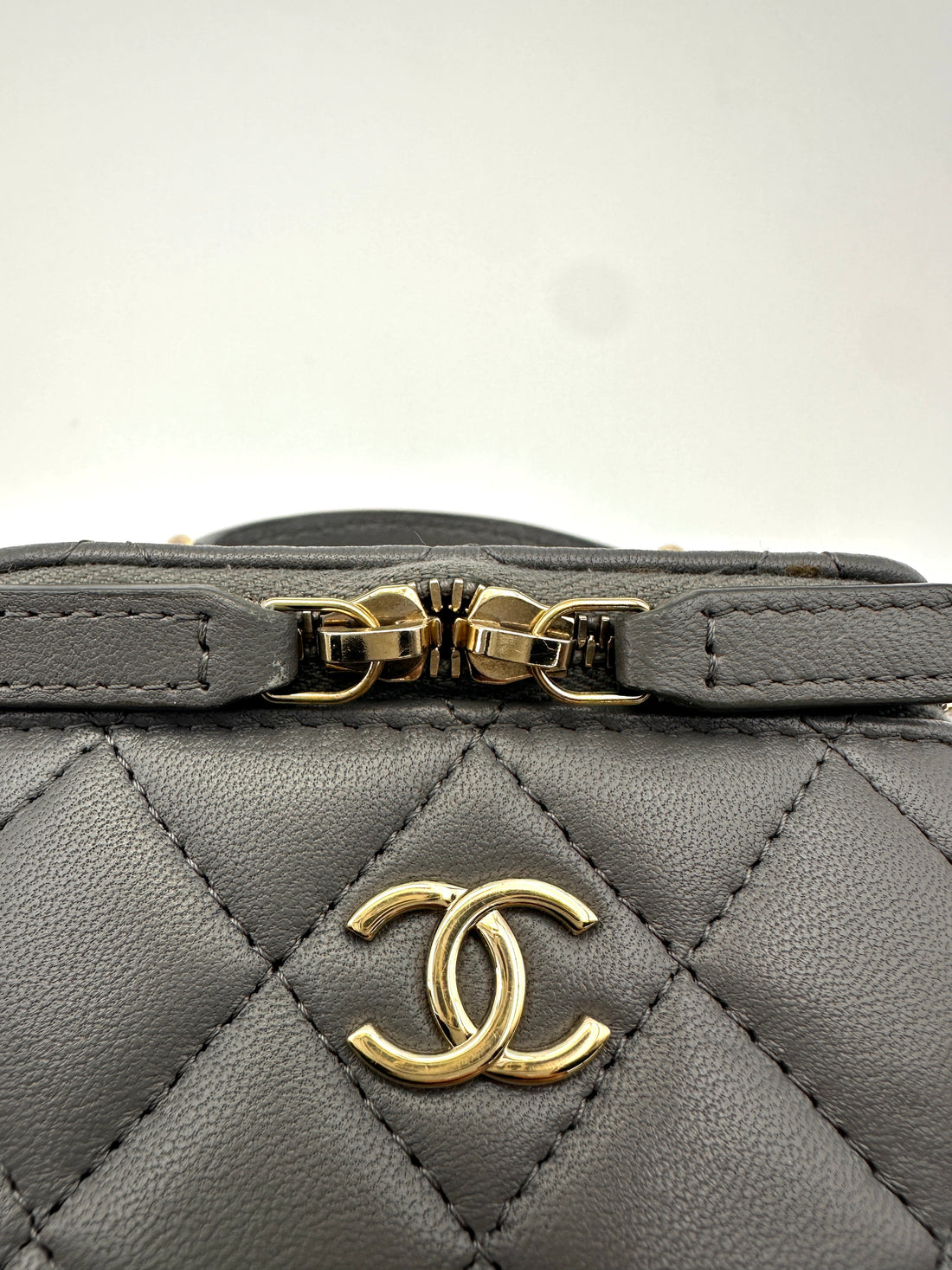 Chanel Grey Quilted Lambskin Top Handle Vanity Case(EG***42) CC1570