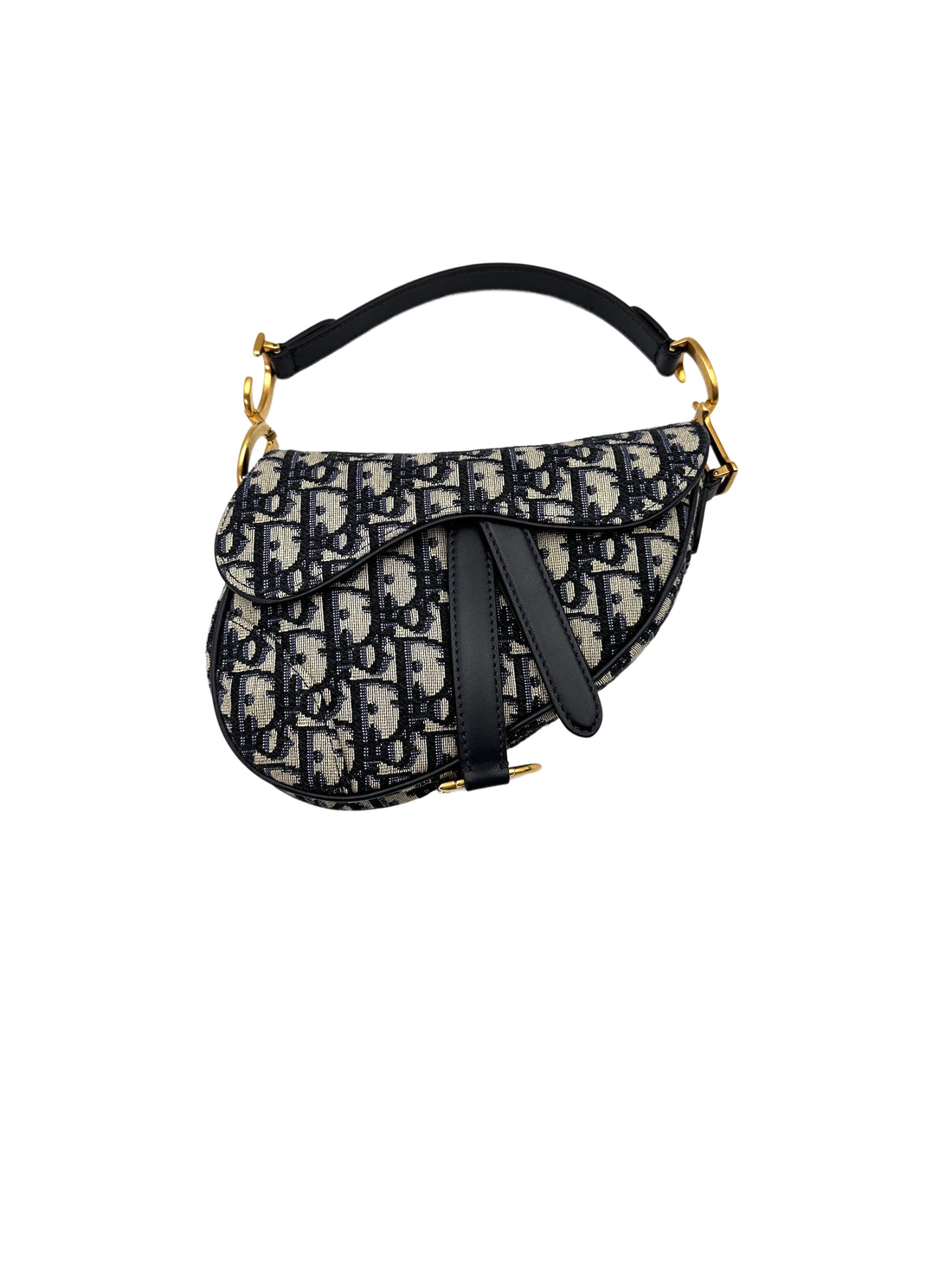 Christian Dior Oblique Black Jacquard Saddle Bag DR573