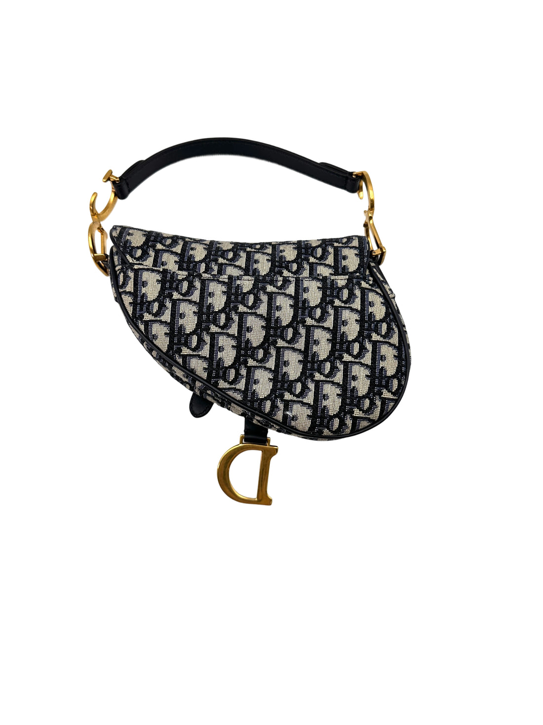 Christian Dior Oblique Black Jacquard Saddle Bag DR573