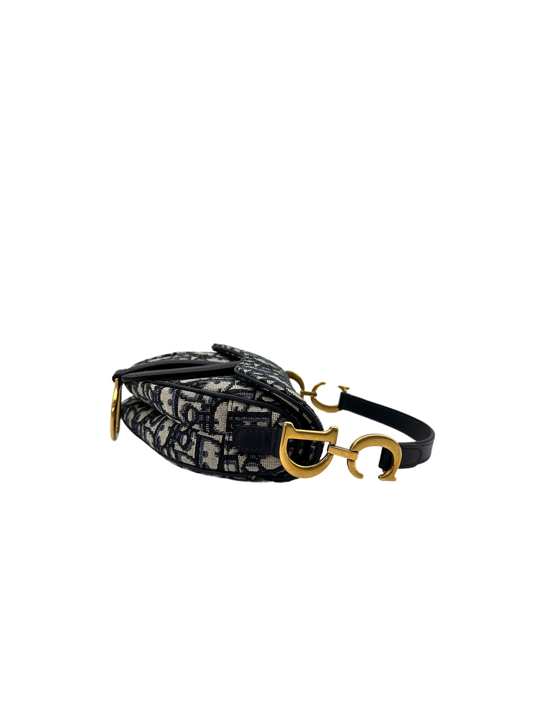 Christian Dior Oblique Black Jacquard Saddle Bag DR573