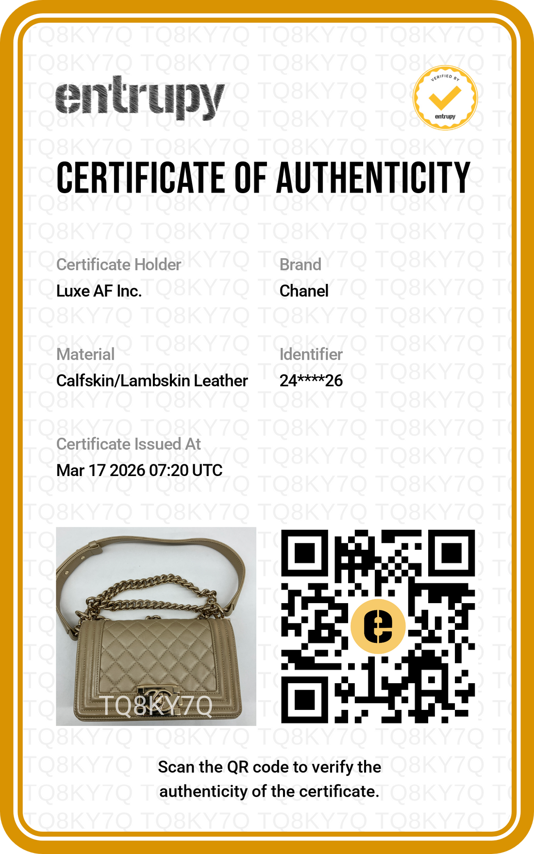 Chanel LeBoy Beige Quilted Leather Small Size Flap Bag With Gold Buckle(24***26) CC1573