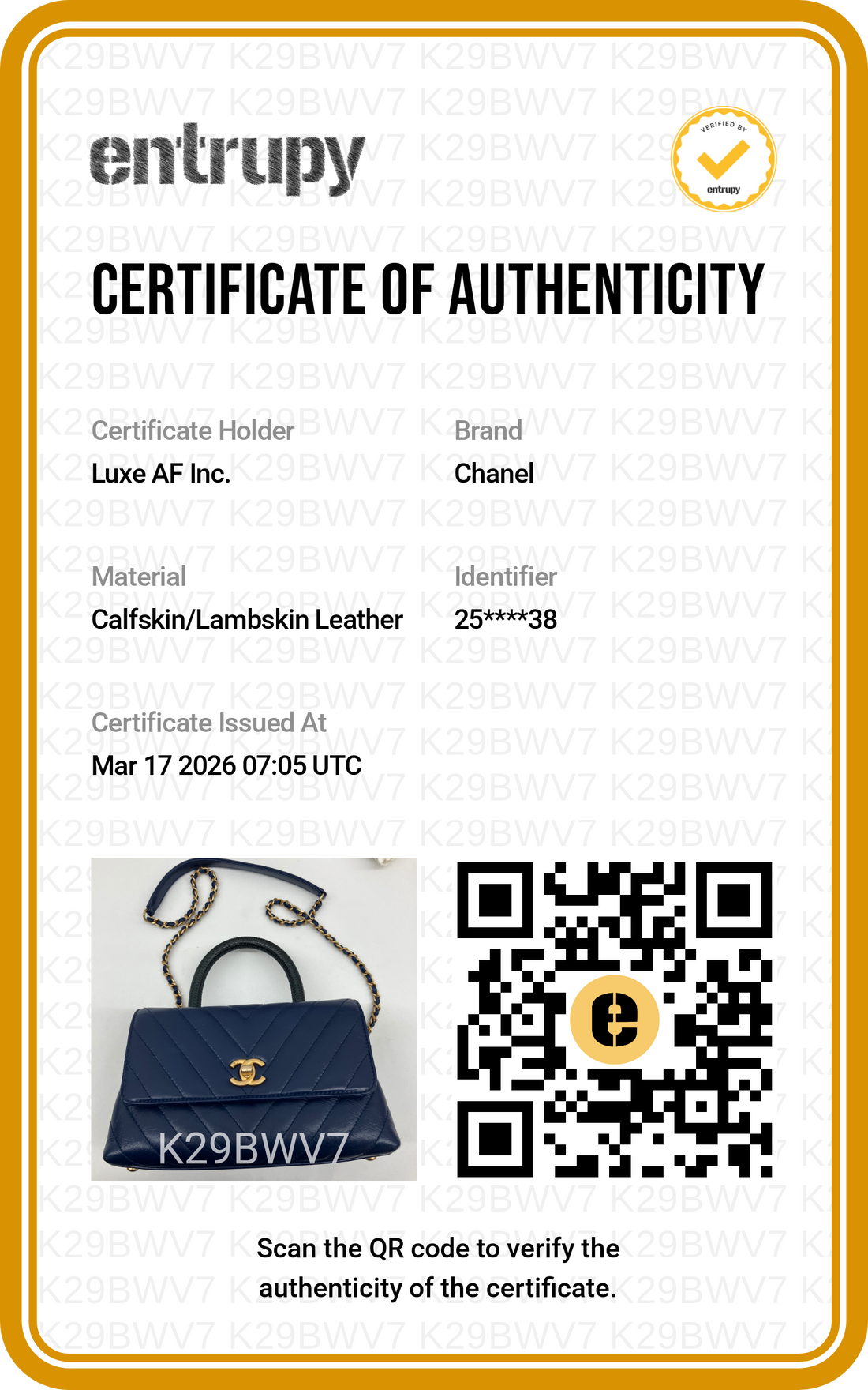 Chanel CoCo Handle Navy Chevron Quilted Leather Lizard Embossed Handle Bag(25***38) CC1574
