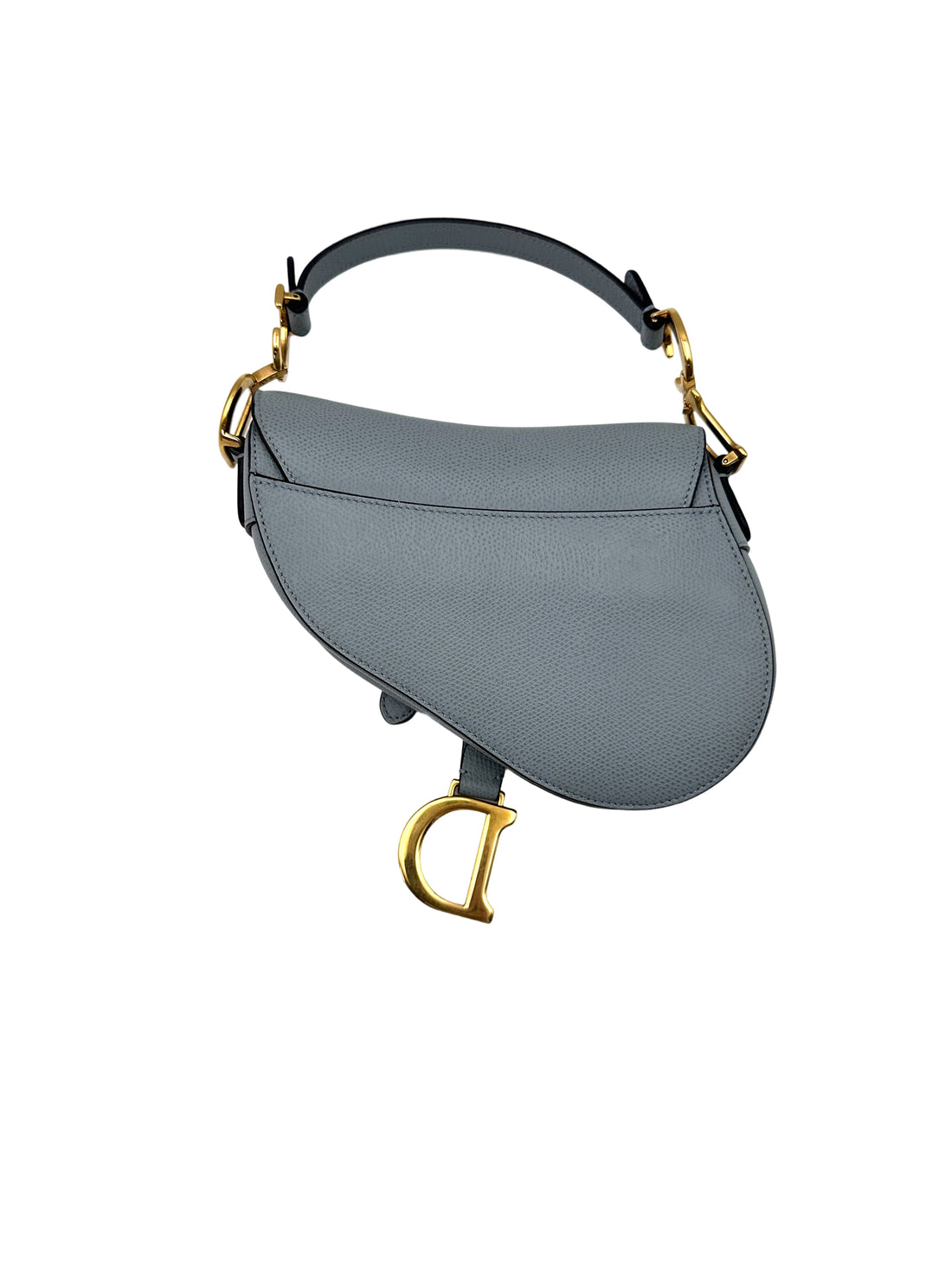 Christian Dior Blue Leather Small Size Saddle Bag DR575