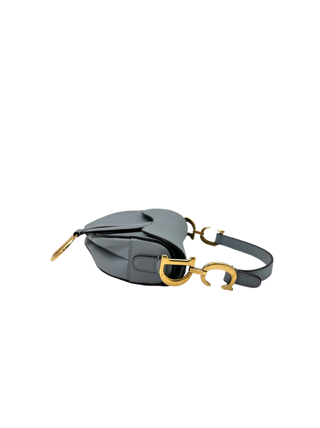 Christian Dior Blue Leather Small Size Saddle Bag DR575