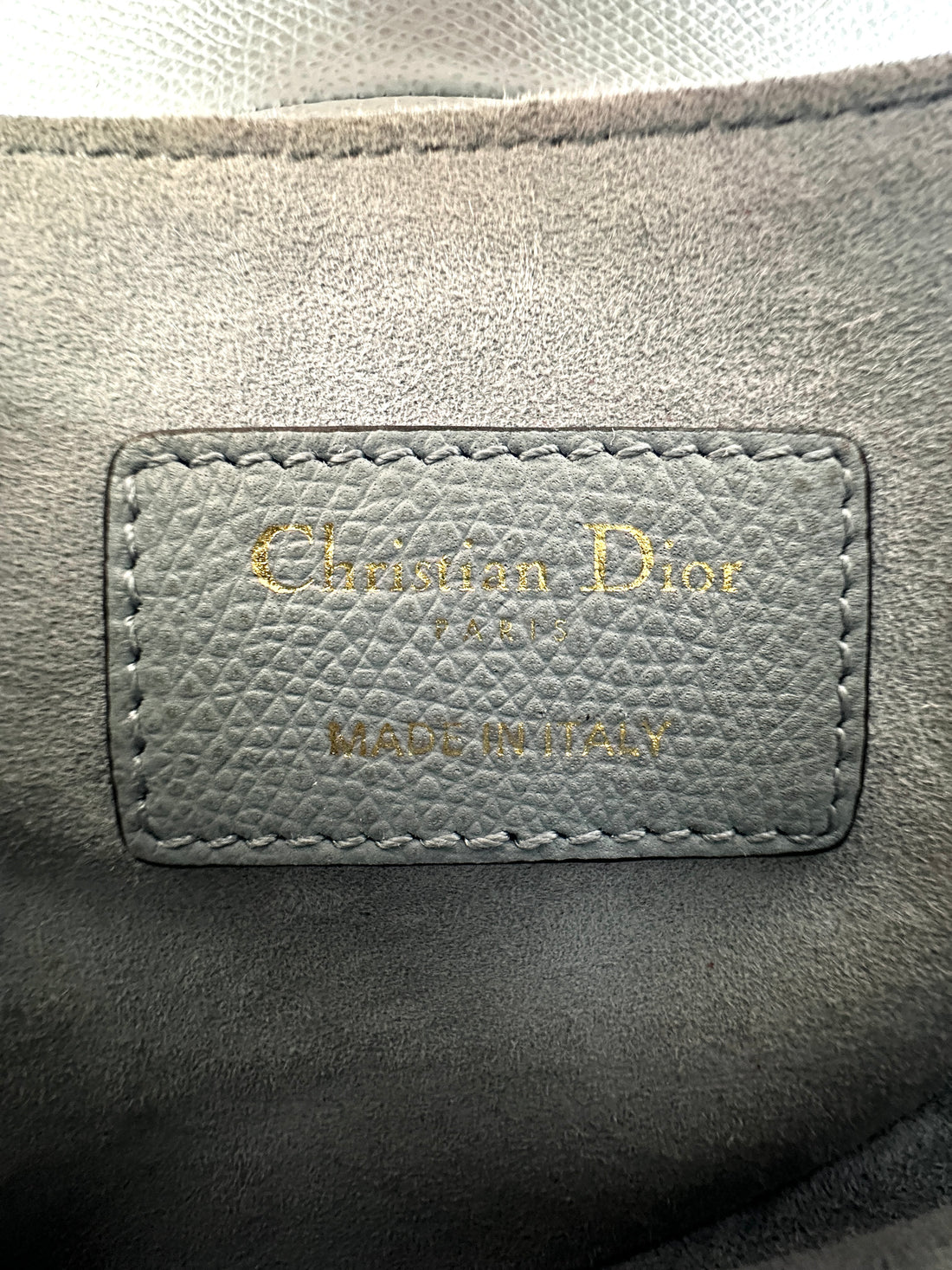 Christian Dior Blue Leather Small Size Saddle Bag DR575