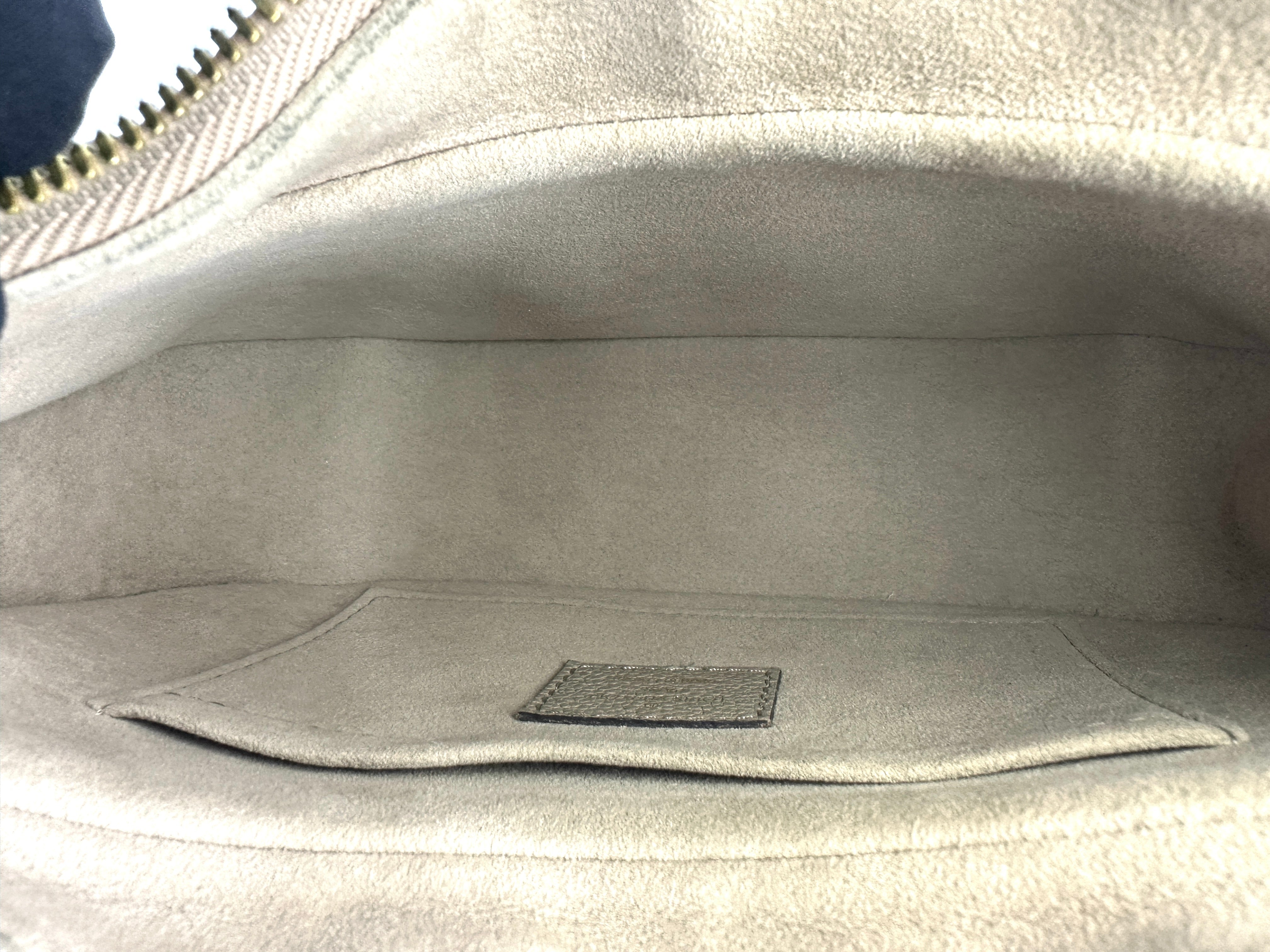 Christian Dior Lady Dior Beige Metallic Cannage Leather Handle Bag With Silver Charms IRIS085