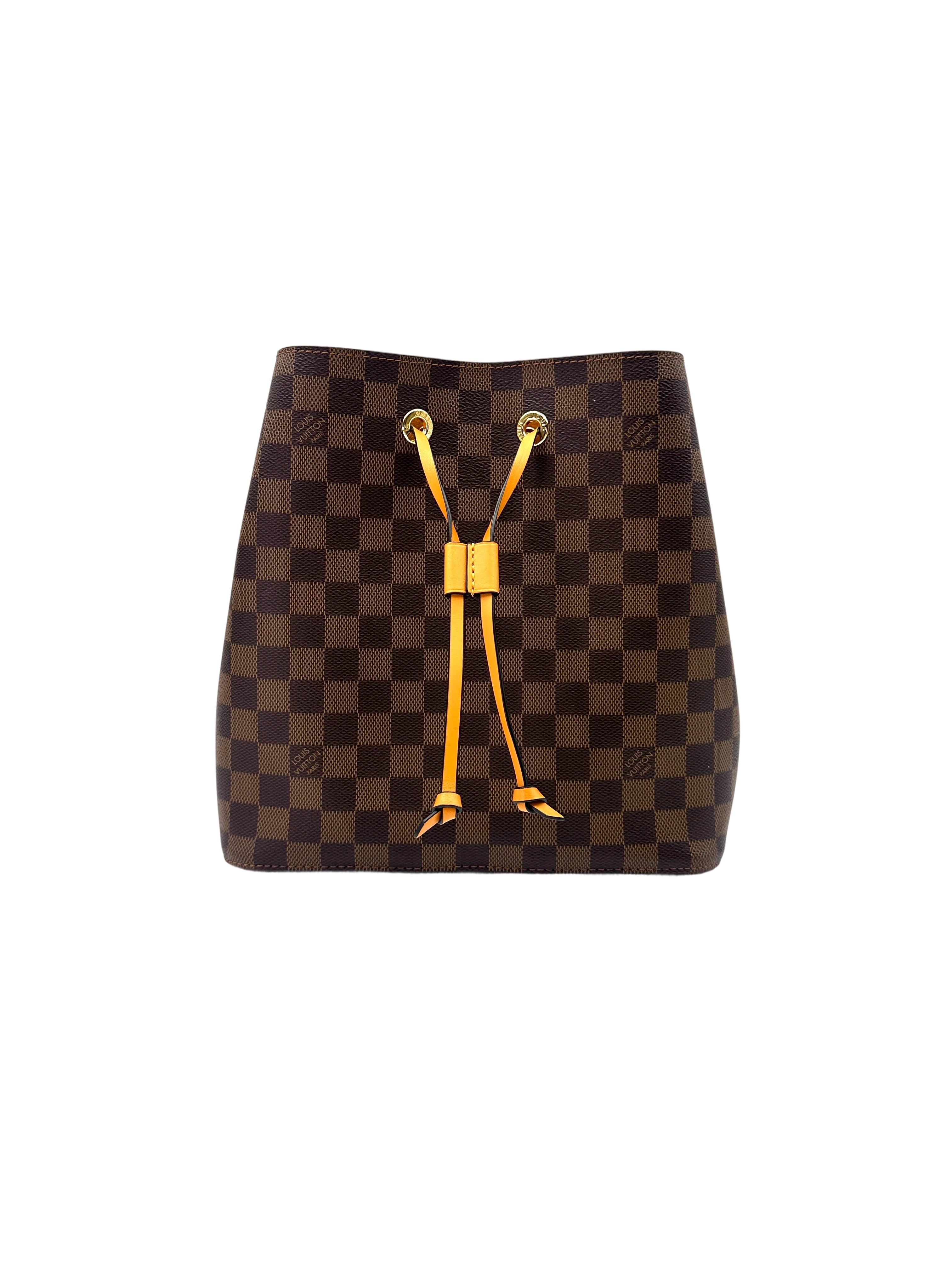 Louis Vuitton NeoNeo Monogram Canvas Bucket Bag With Brown Drawstring LV2224
