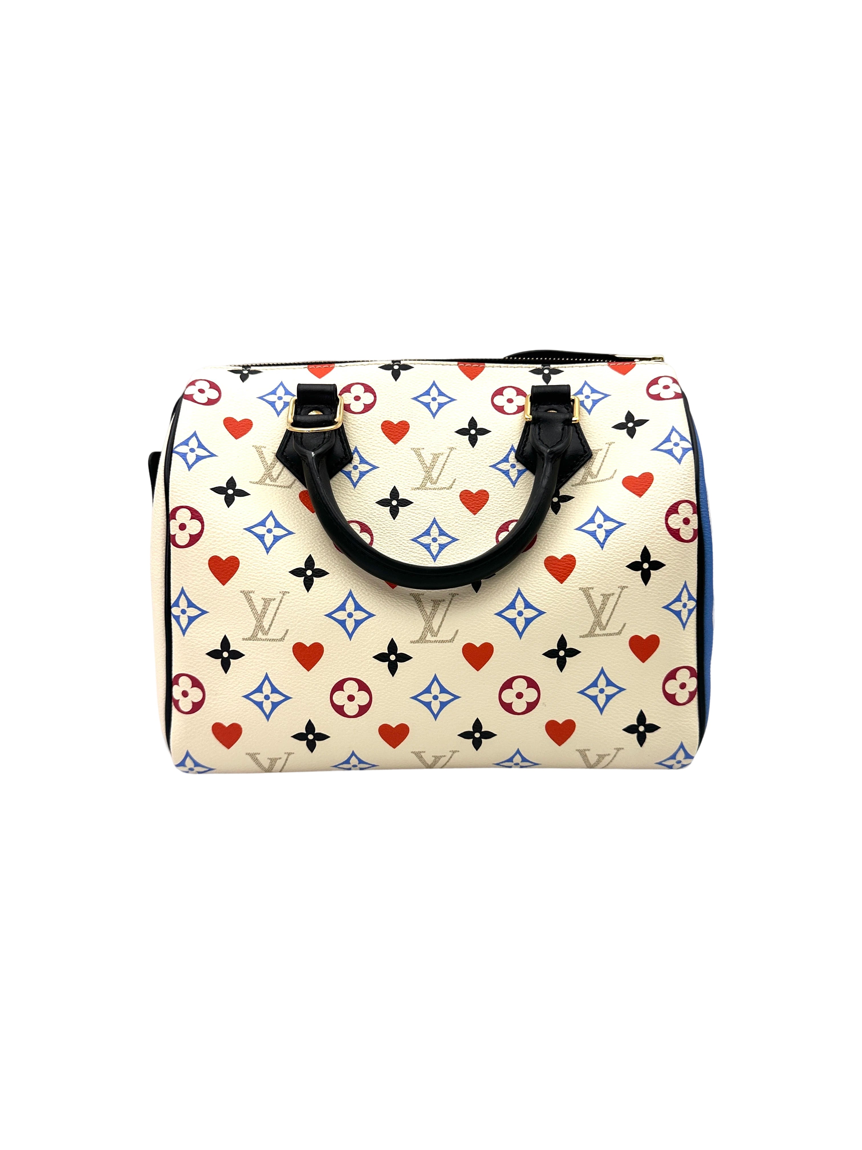Louis Vuitton Game On Speedy25 White Multicolor Monogram Handle Bag LV2223
