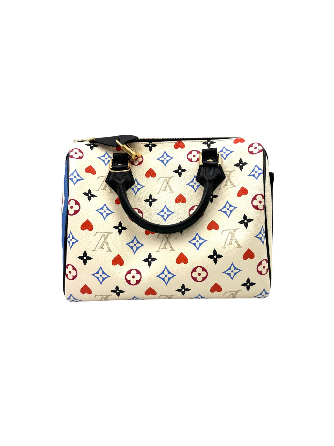 Louis Vuitton Game On Speedy25 White Multicolor Monogram Handle Bag LV2223