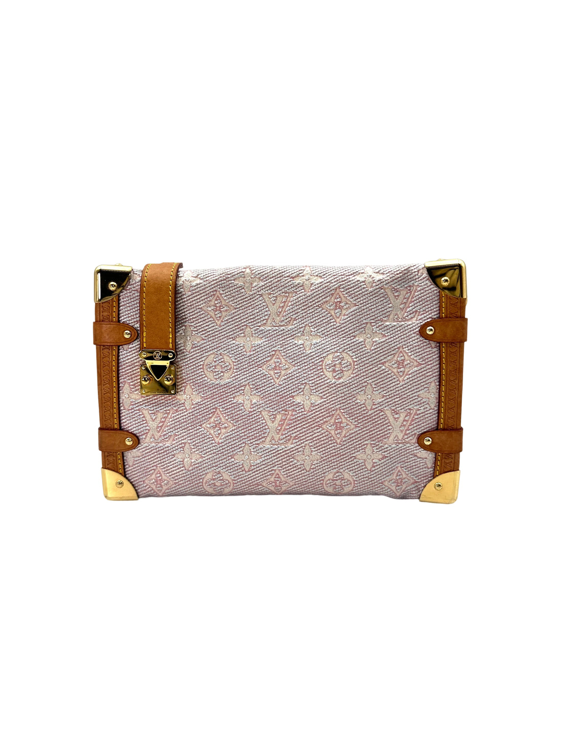 Louis Vuitton 23S Side Trunk Pink Monogram Denim Shoulder Bag IRIS087