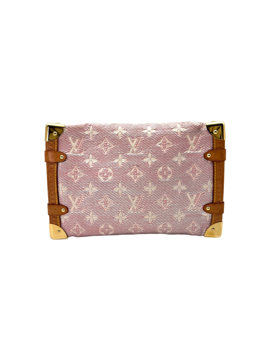 Louis Vuitton 23S Side Trunk Pink Monogram Denim Shoulder Bag IRIS087