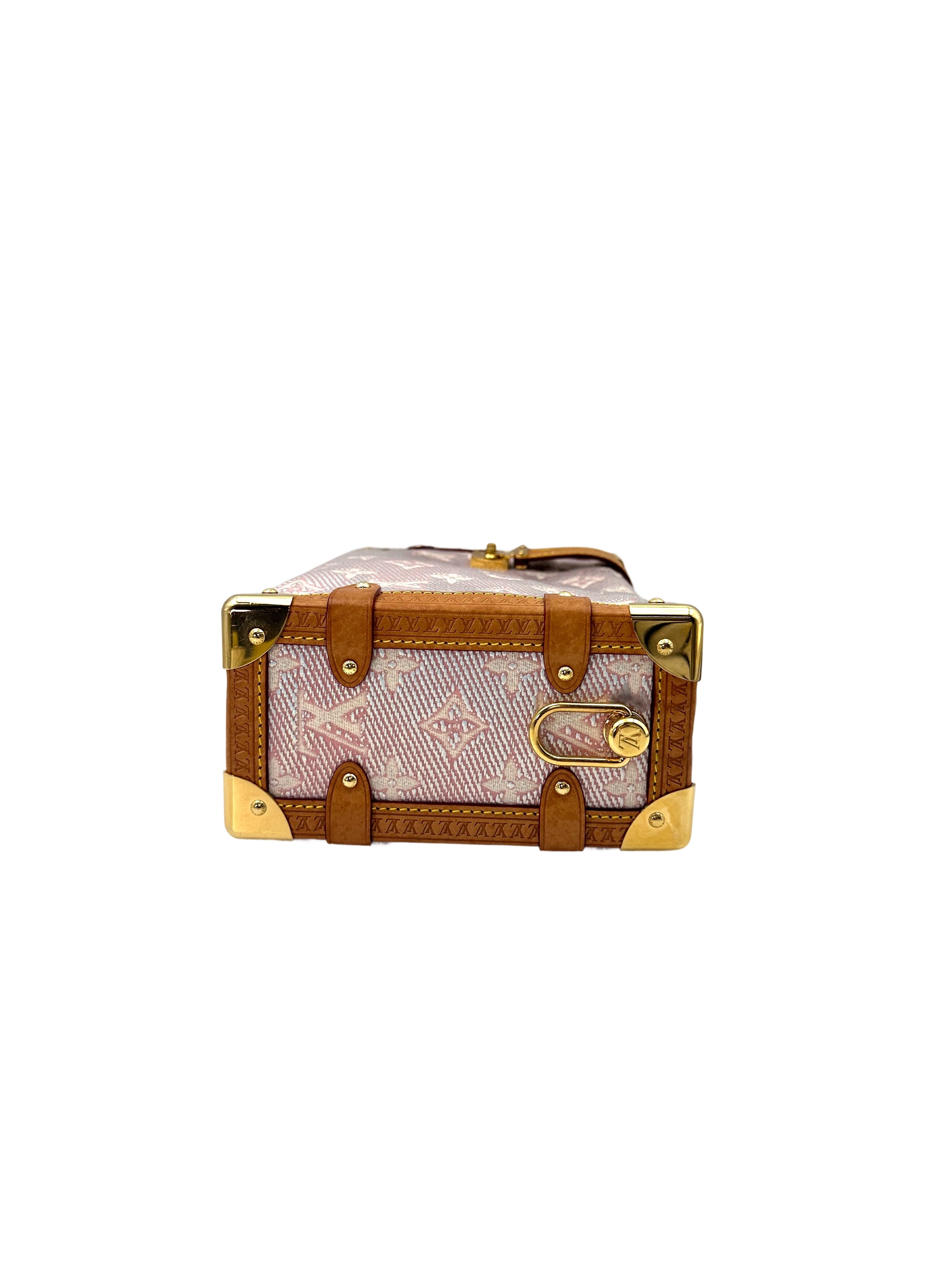 Louis Vuitton 23S Side Trunk Pink Monogram Denim Shoulder Bag IRIS087