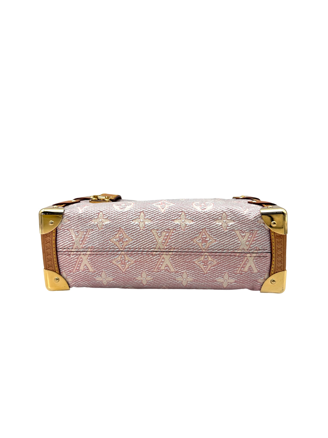 Louis Vuitton 23S Side Trunk Pink Monogram Denim Shoulder Bag IRIS087