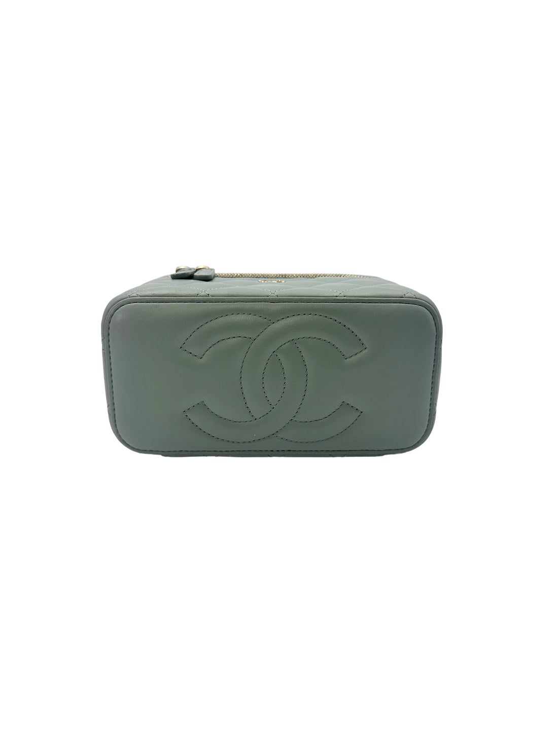 Chanel 23C Light Blue Quilted Lambskin Vanity Case Wtih Gold Hardware(XT***TC) CC1588