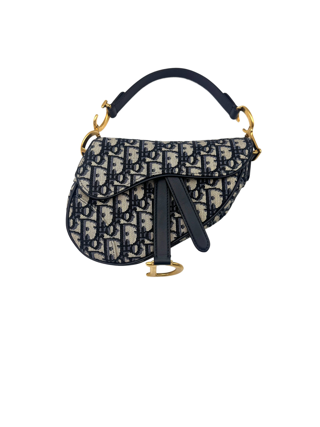 Christian Dior Oblique Black Jacquard Small Size Saddle Bag DR583