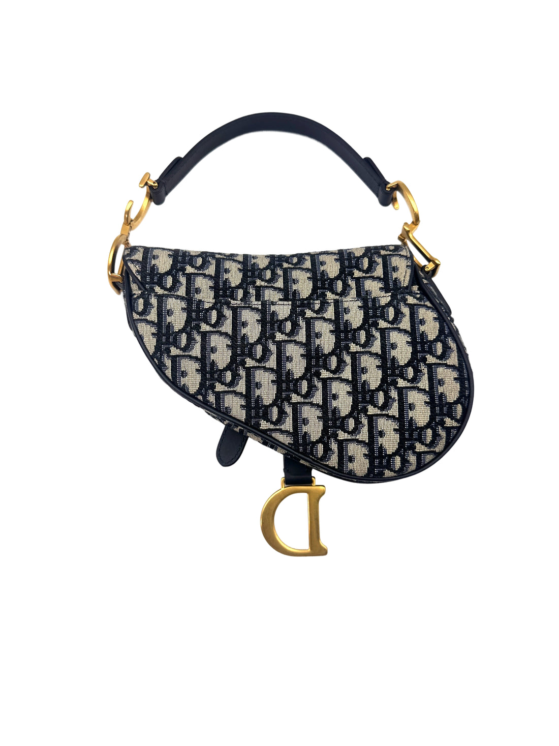 Christian Dior Oblique Black Jacquard Small Size Saddle Bag DR583