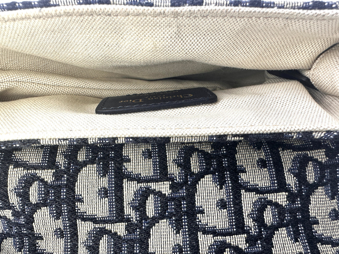 Christian Dior Oblique Black Jacquard Small Size Saddle Bag DR583
