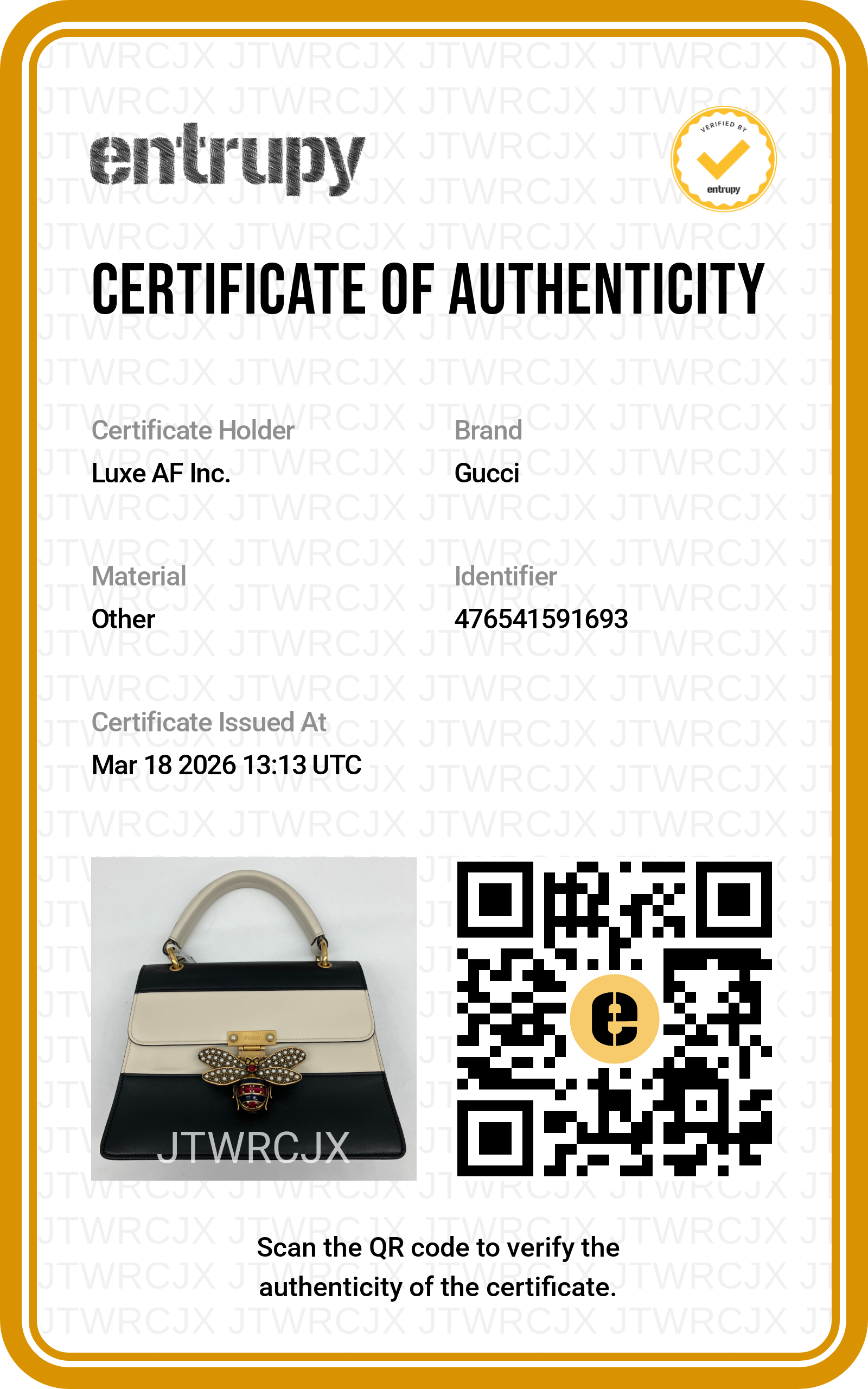 Gucci Queen Margaret Bee Black/White Leather Top Handle Bag GG773