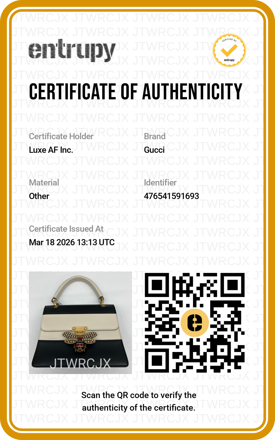 Gucci Queen Margaret Bee Black/White Leather Top Handle Bag GG773