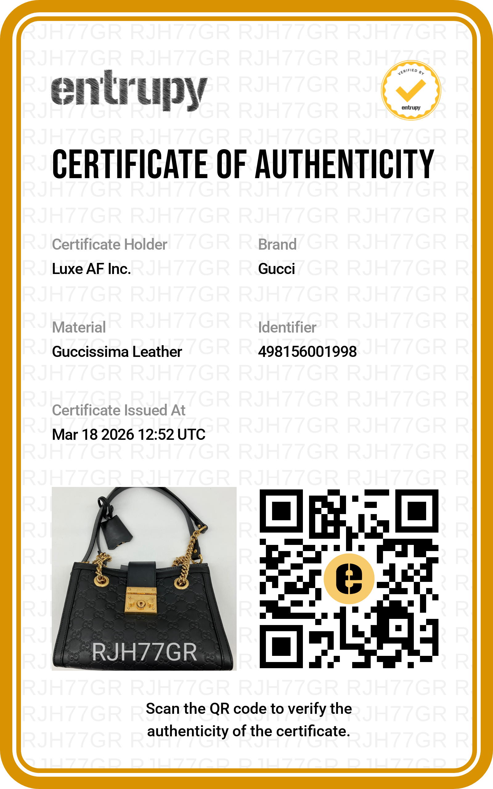 Gucci Padlock Black Guccissima Leather Chain Tote Bag GG772