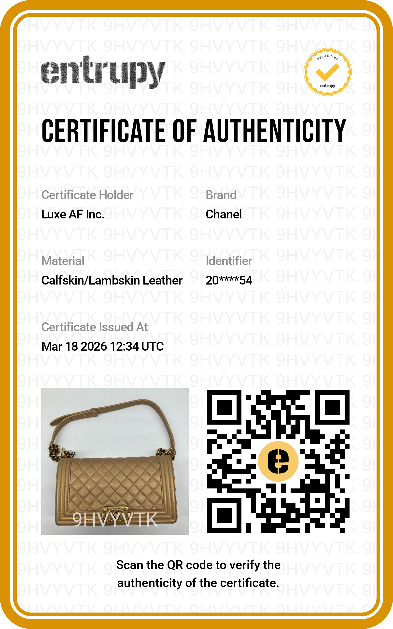Chanel LeBoy Gold Quilted Leather Flap Bag With Gold Buckle(20***54) CC1618