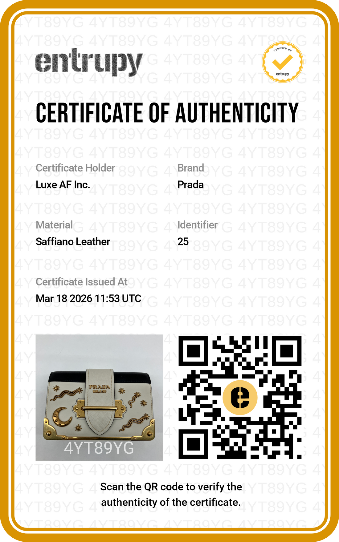 Prada Cahier  Astrology White/Black Saffiano Shoulder Bag With Gold Hardware PR210