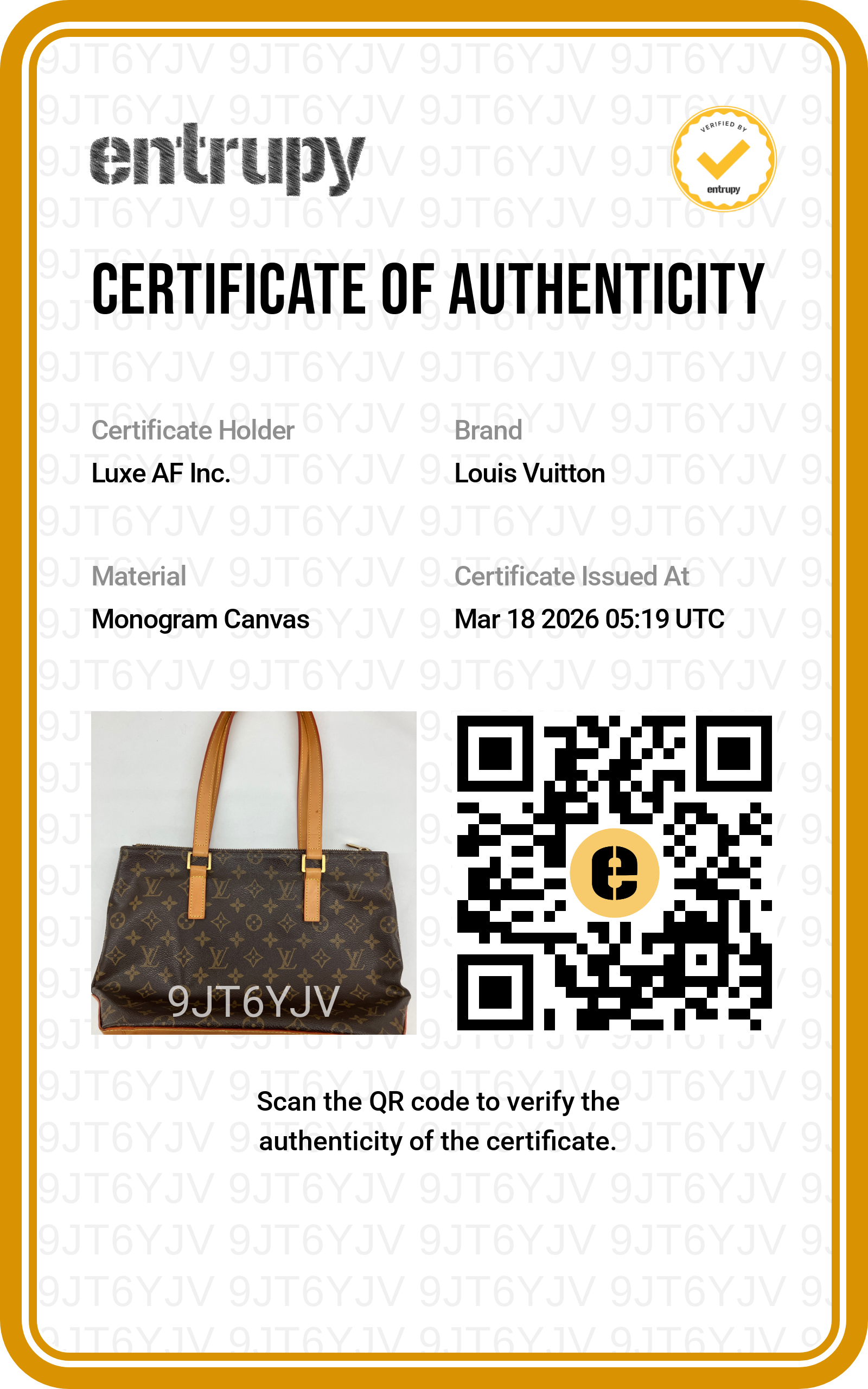 Louis Vuitton Cabas Piano Monogram Canvas Tote Handle Bag LV2218