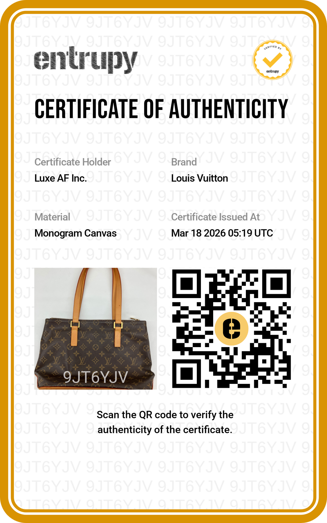 Louis Vuitton Cabas Piano Monogram Canvas Tote Handle Bag LV2218