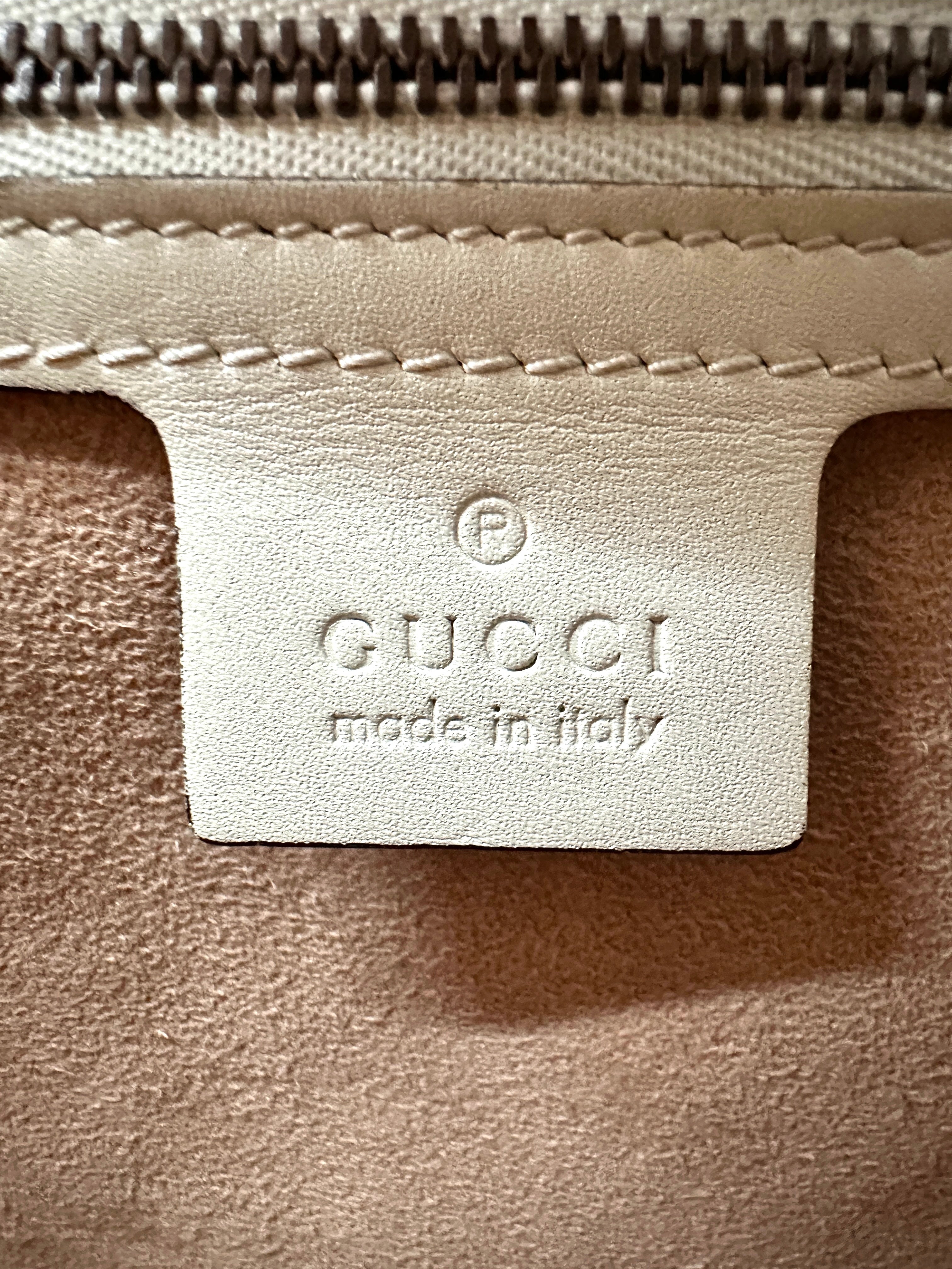 Gucci Queen Margaret Bee Black/White Leather Top Handle Bag GG773