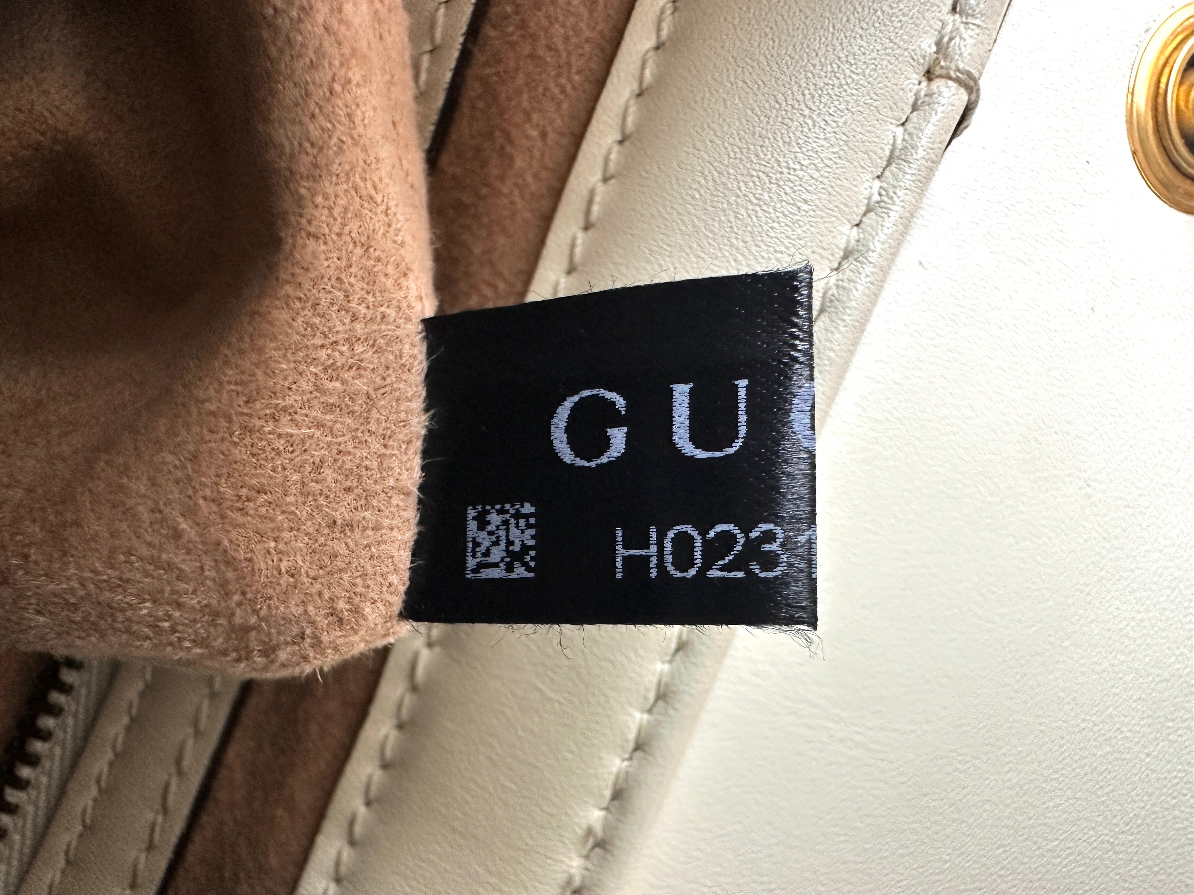 Gucci Queen Margaret Bee Black/White Leather Top Handle Bag GG773