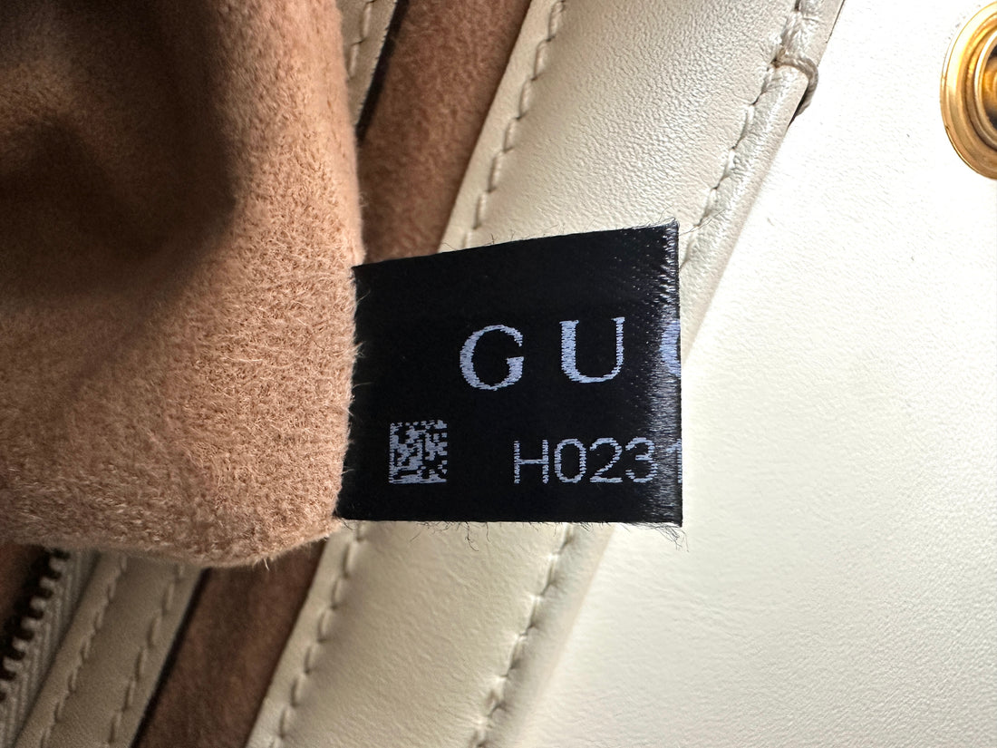 Gucci Queen Margaret Bee Black/White Leather Top Handle Bag GG773
