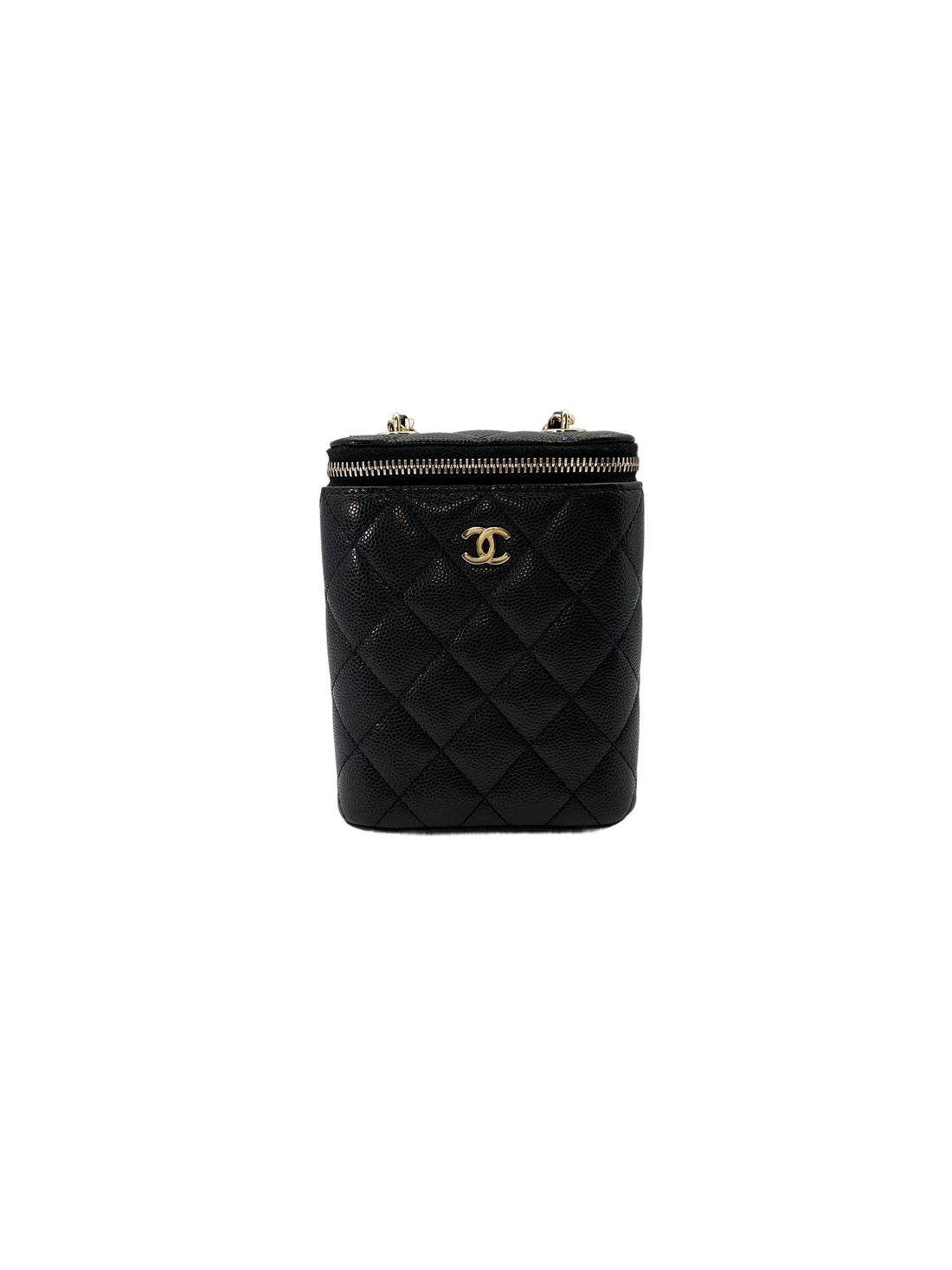 Chanel Black Quilted Leather Vertical Vanity Case(32***61) IRIS088