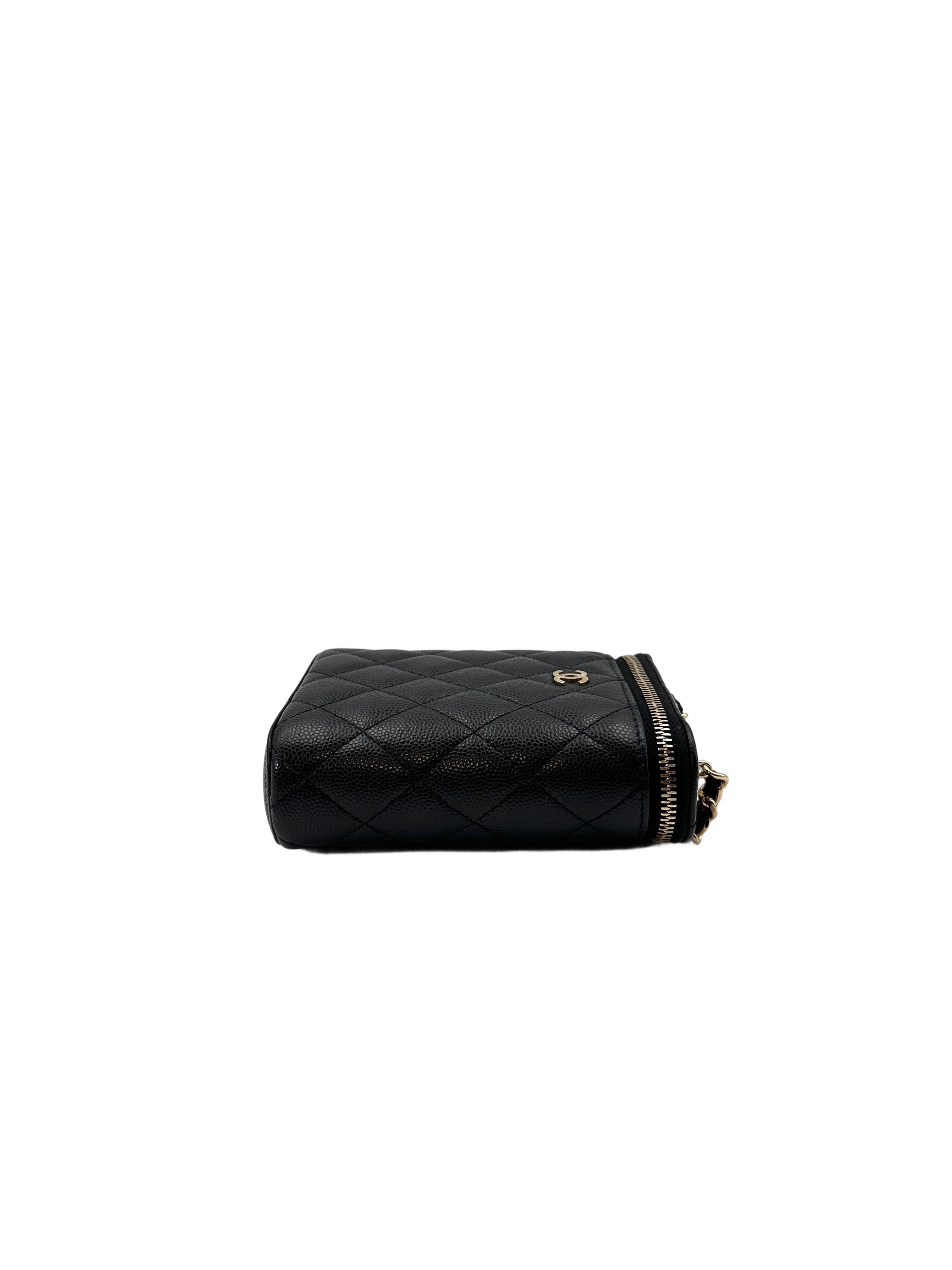 Chanel Black Quilted Leather Vertical Vanity Case(32***61) IRIS088