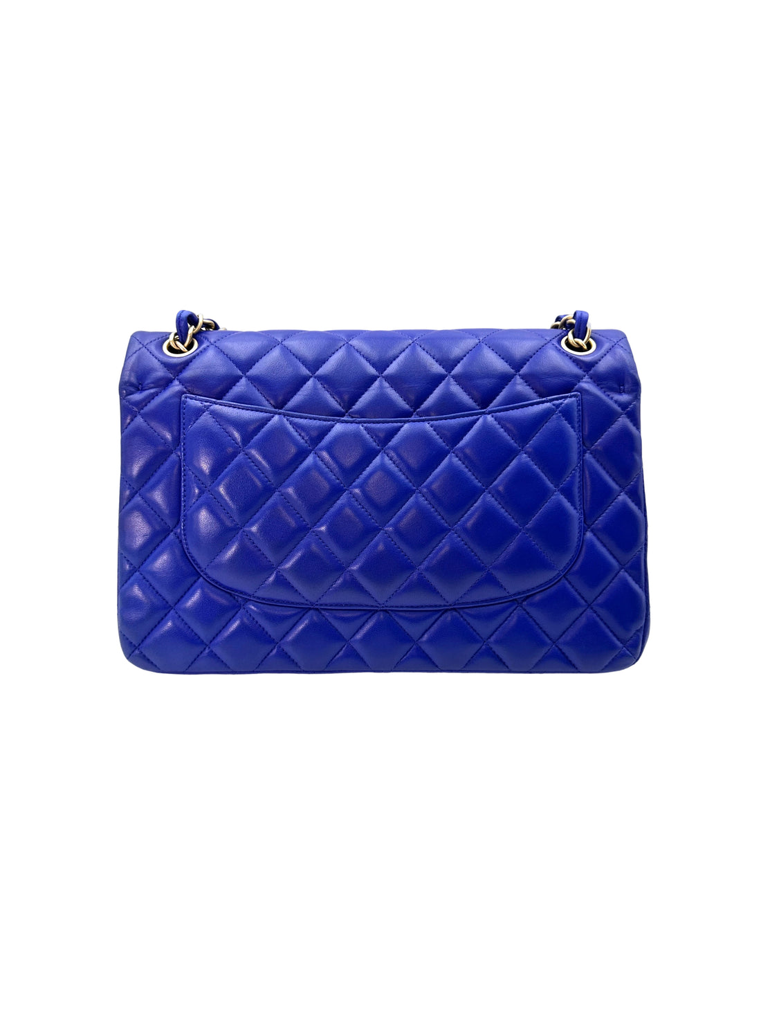 Chanel Classic Flap Blue Quilted Leather Jumbo Shoulder Bag With Gold Buckle(18***85) CC1594