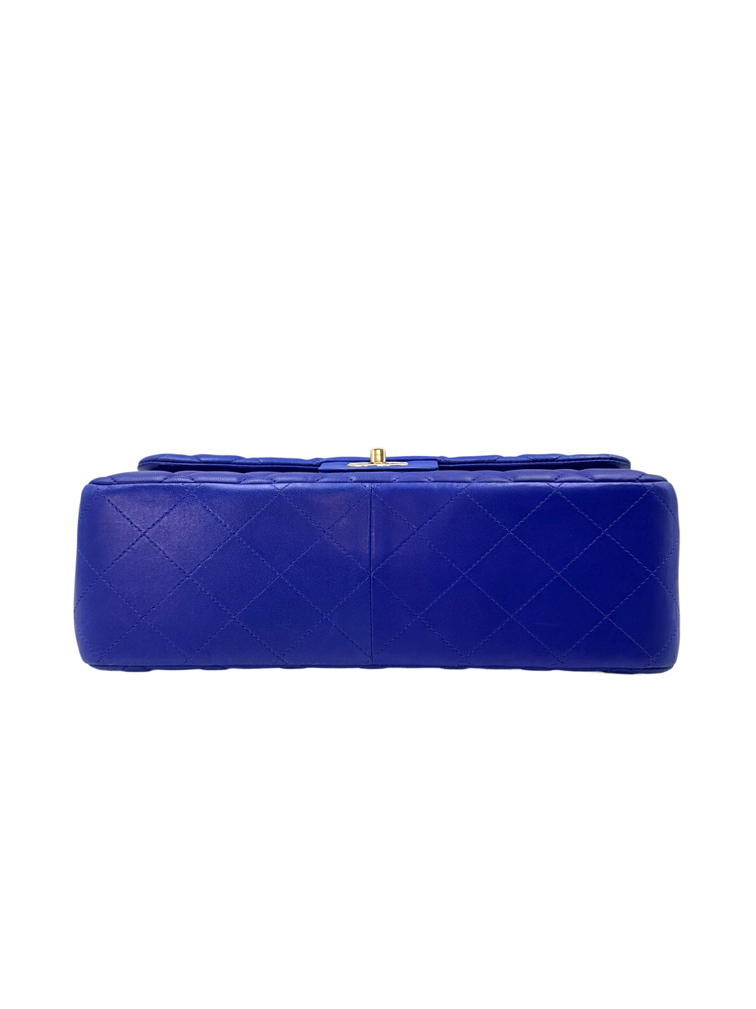 Chanel Classic Flap Blue Quilted Leather Jumbo Shoulder Bag With Gold Buckle(18***85) CC1594