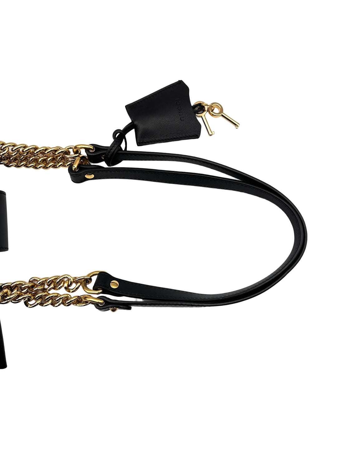 Gucci Padlock Black Guccissima Leather Chain Tote Bag GG772