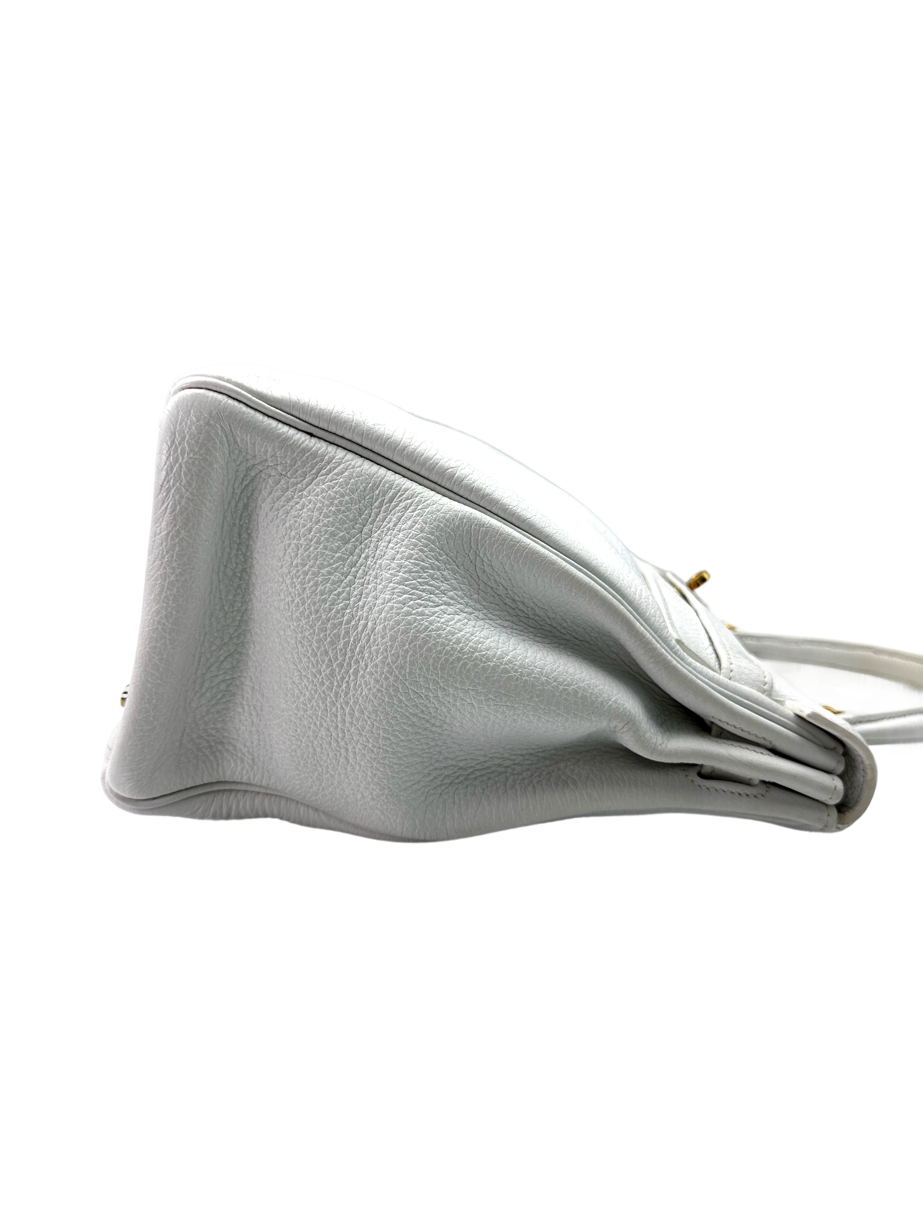 Hermes Kelly35 White Leather Handle Bag With Gold Hardware HR85