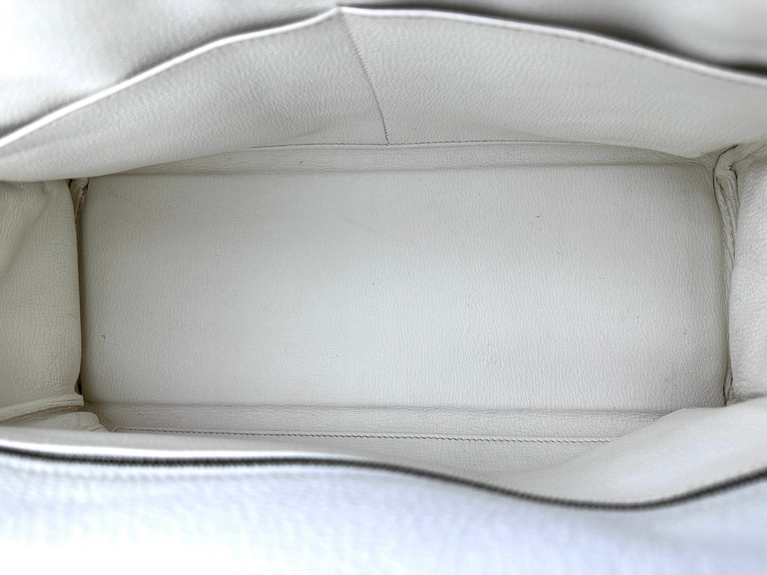 Hermes Kelly35 White Leather Handle Bag With Gold Hardware HR85