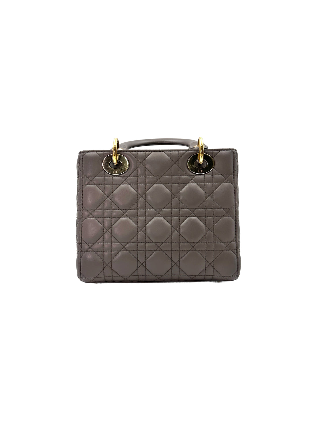 Christian Dior Lady Dior Grey Cannage Leather Handle Bag With Customizable Shoulder Strap DR581