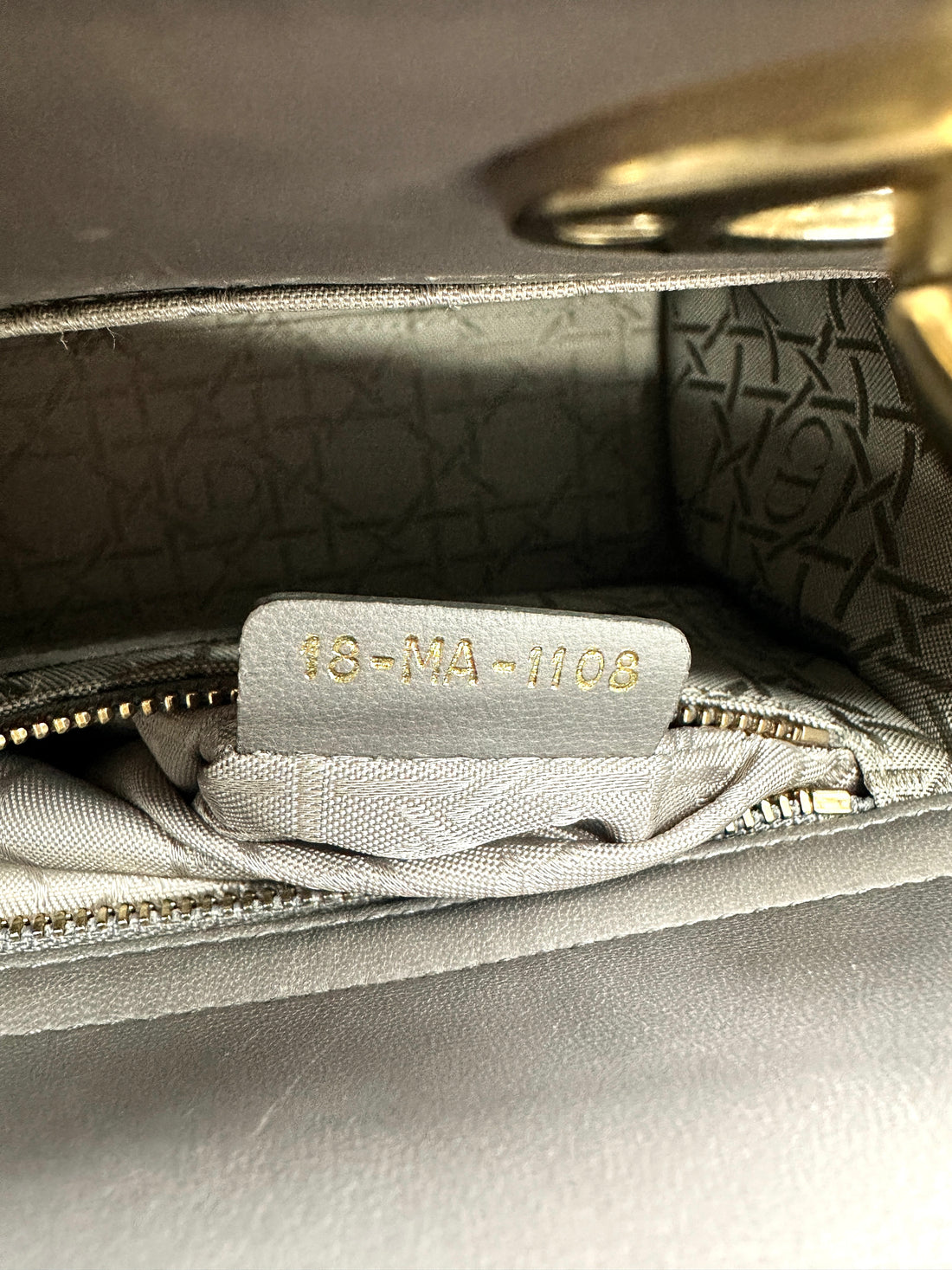 Christian Dior Lady Dior Grey Cannage Leather Handle Bag With Customizable Shoulder Strap DR581
