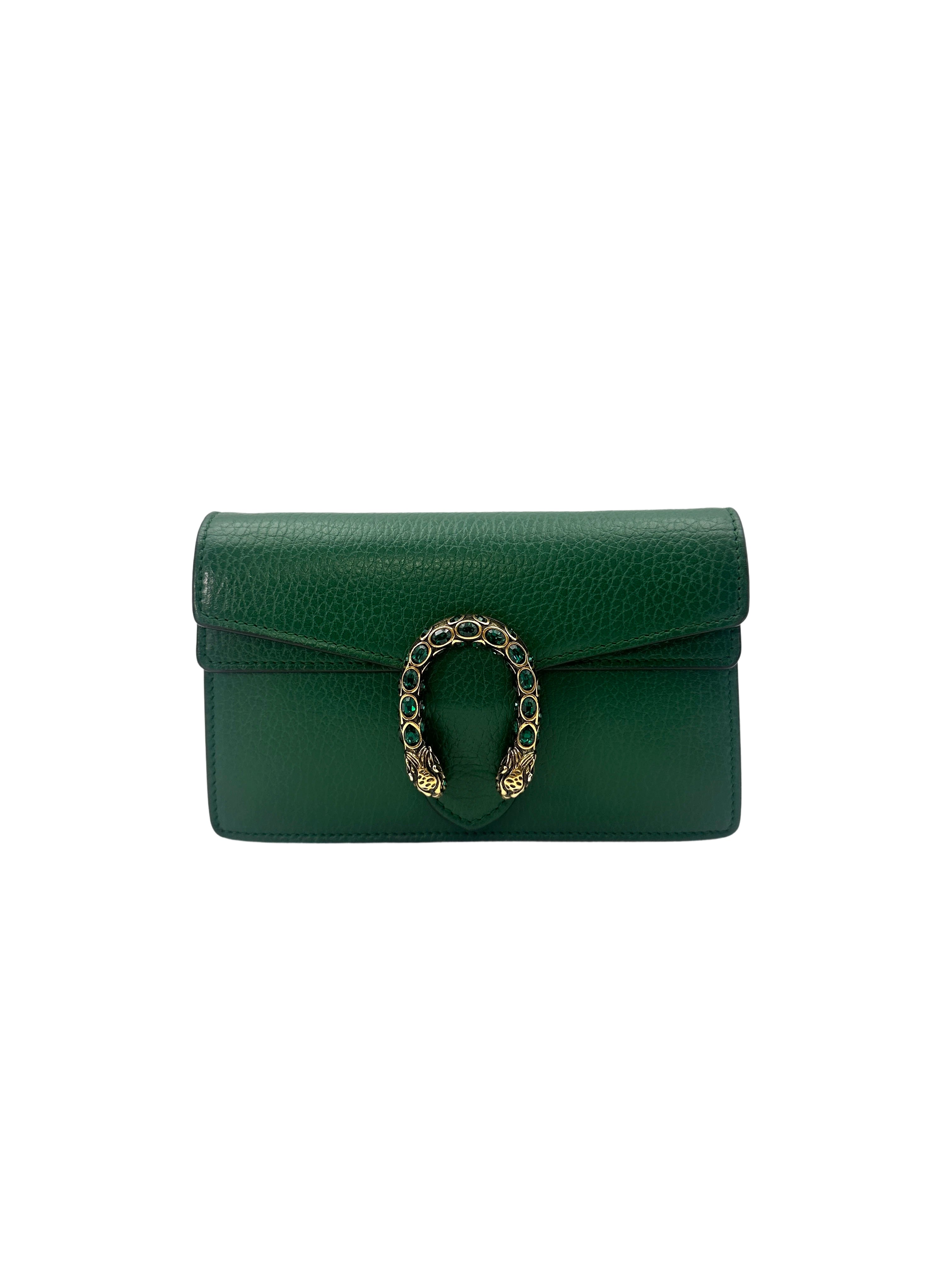 Gucci Dionysus Green Textured Leather Mini Shoulder Bag GG775